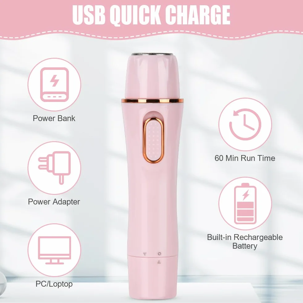 ACWOO Elektryczna golarka dla kobiet, 4 w 1, golarka na mokro i sucho, bezbolesna depilator do strefy bikini, pach, nóg, ramion i twarzy, wodoszczelna, ładowanie przez USB