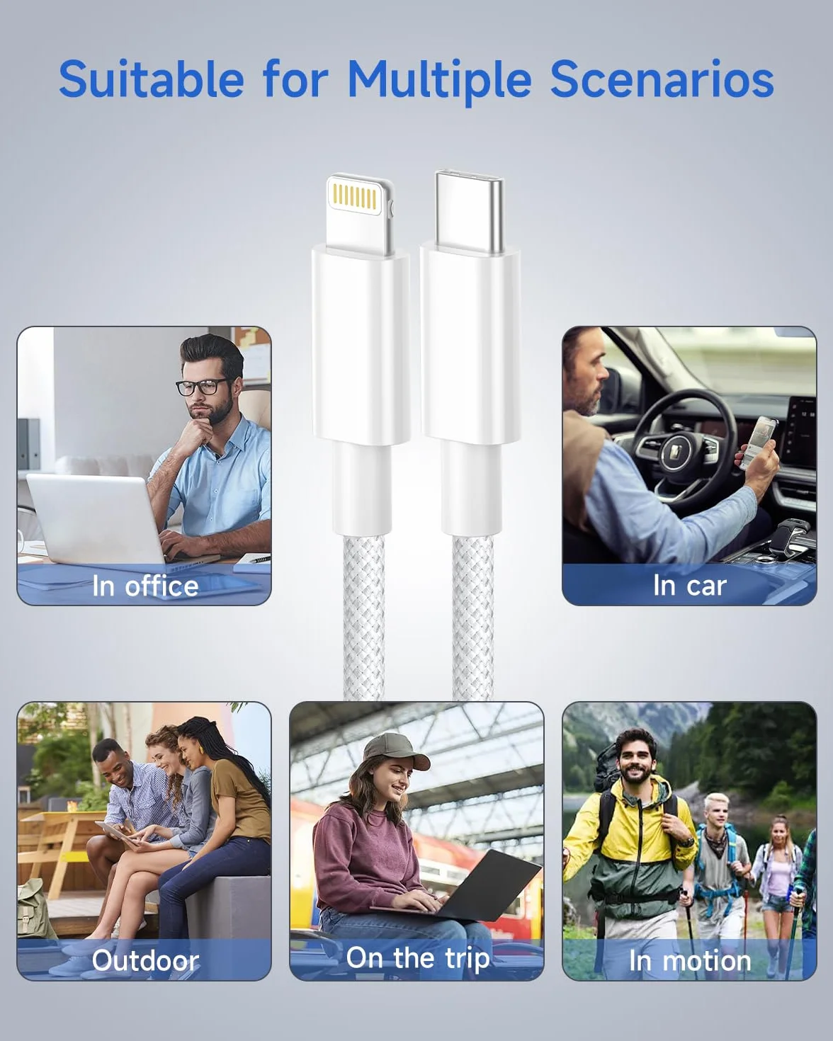 USB C do Lightning Cable 1M 2Pack, [Apple MFi Certified] Kabel Szybkiego Ładowania iPhone USB C do iPhone, Przewód Ładujący do Apple iPhone 14 13 12 11 Pro Max Plus X XR XS 8 SE, iPad