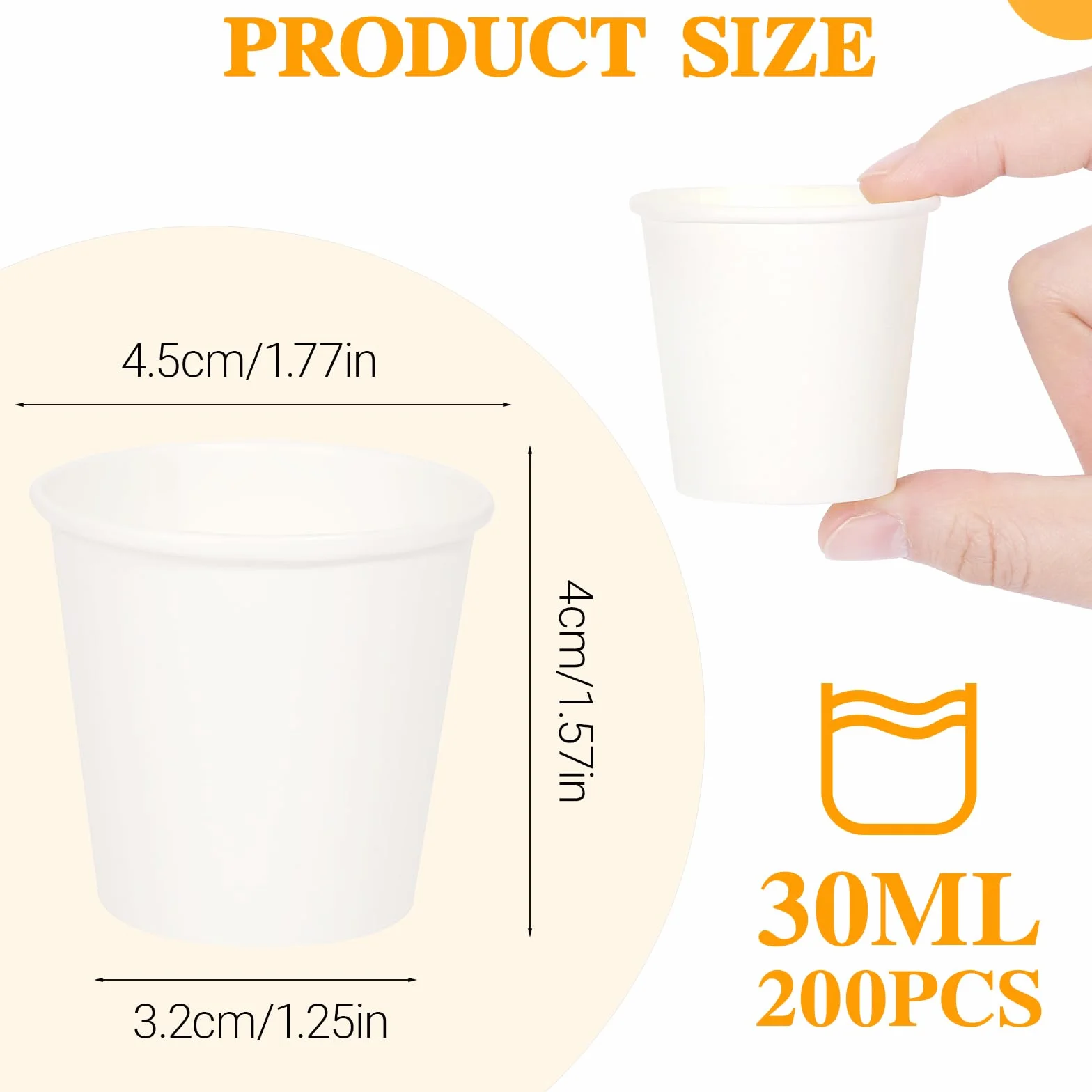 Zorplex 200 Papierowych Kubków 30 ml, Jednorazowe Kubki do Espresso i Kawy na Gorące i Zimne Napoje