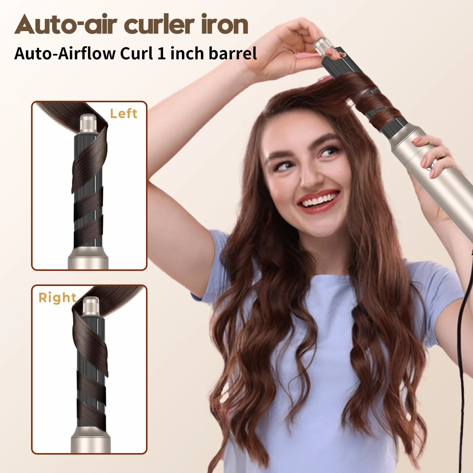 Zestaw 6 w 1 Airstyler z suszarką do włosów, szczotką, suszeniem, prostowaniem, lokami i objętością, grzebieniem do masażu z jonową pielęgnacją