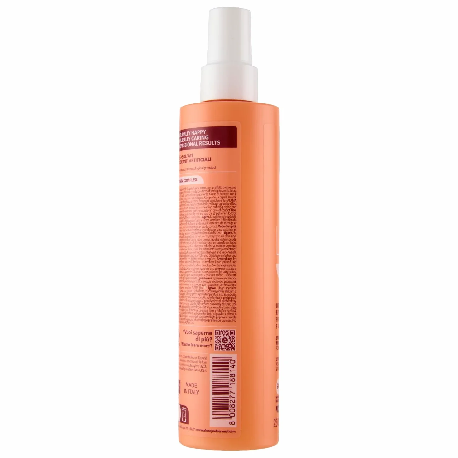 Alama Professional Alama Liss – spray Lisciante Extra Liss Effetto Memoria Per Capelli Lisci, 250 ml