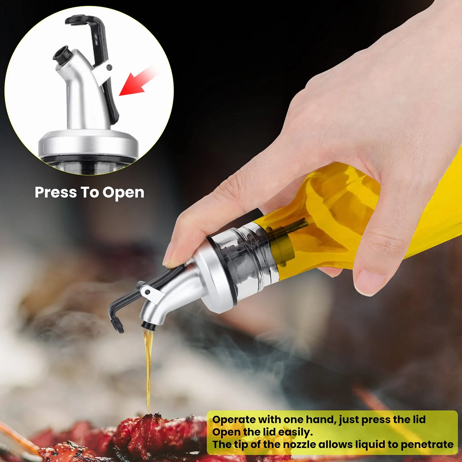 Dozownik oleju, butelka oliwy z oliwek 200 ml*2 szt. Dozownik octu i oleju do kuchni, grillowania, sałatek z makaronu i gotowania