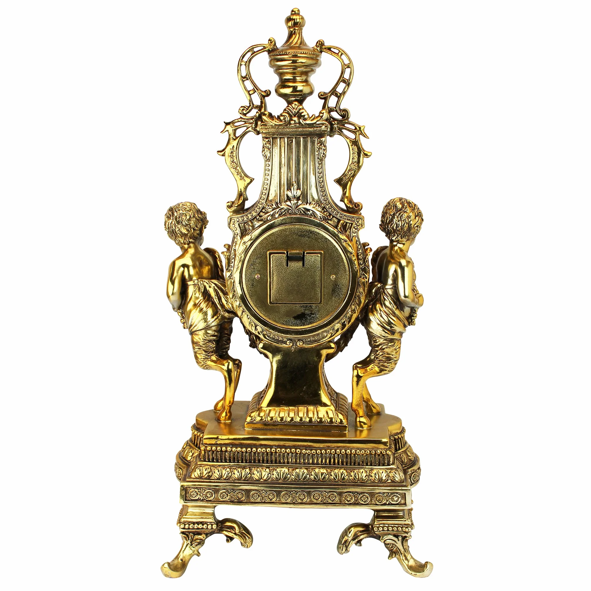 Design Toscano Grande Chateau Beaumont Zegar kominkowy 61 cm żywica poliestrowa złoty