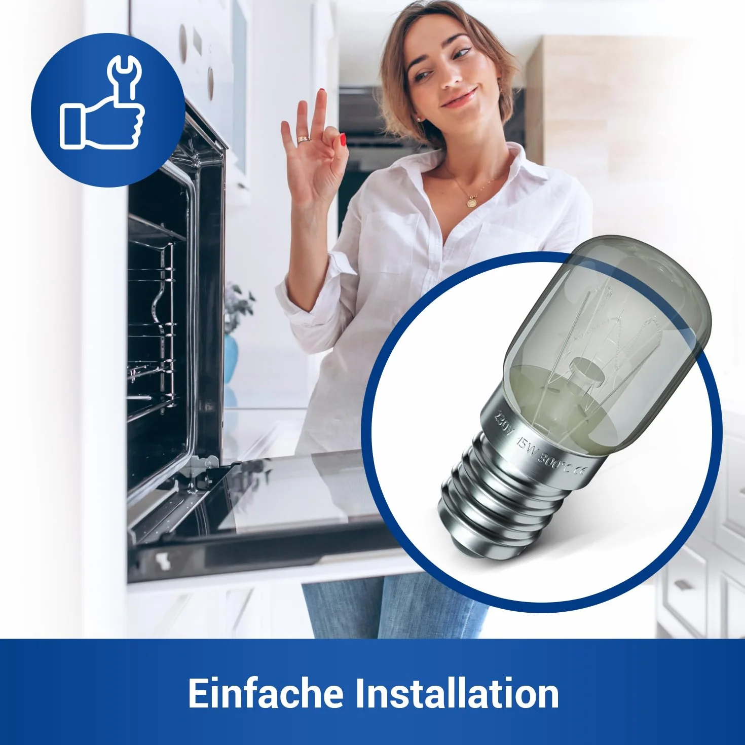 VIOKS Żarówka E14 15W 230V 300°C 22mm Ø48mm do piekarnika