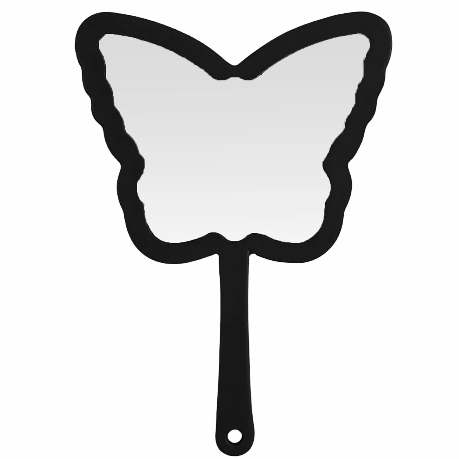 Cosiesnest Lusterko ręczne z uchwytem 1 szt. ręczne małe lustro urocze ręczne lustro w kształcie motyla przenośne lustro nadaje się do codziennego użytku lub zabrania ze sobą w podróż (czarne)