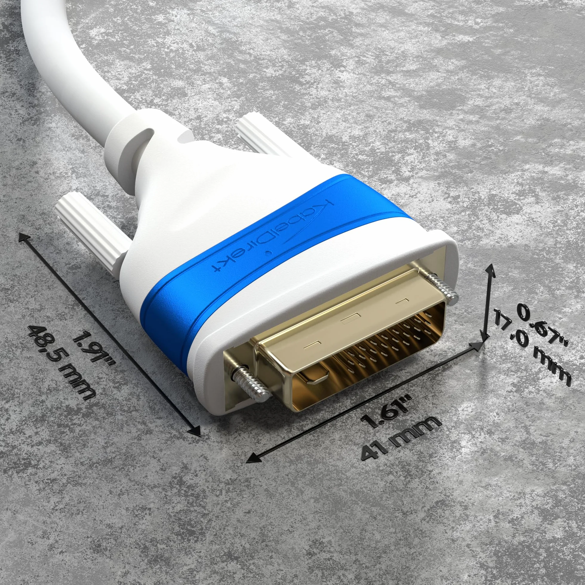 KabelDirekt – Kabel Dual Link DVI – z rdzeniem ferrytowym dla niezniekształconych sygnałów – 1 m – biały (cyfrowe kabel monitora DVI-D/24+1, do 2560×1600 przy 60 Hz lub Full HD/1080p)