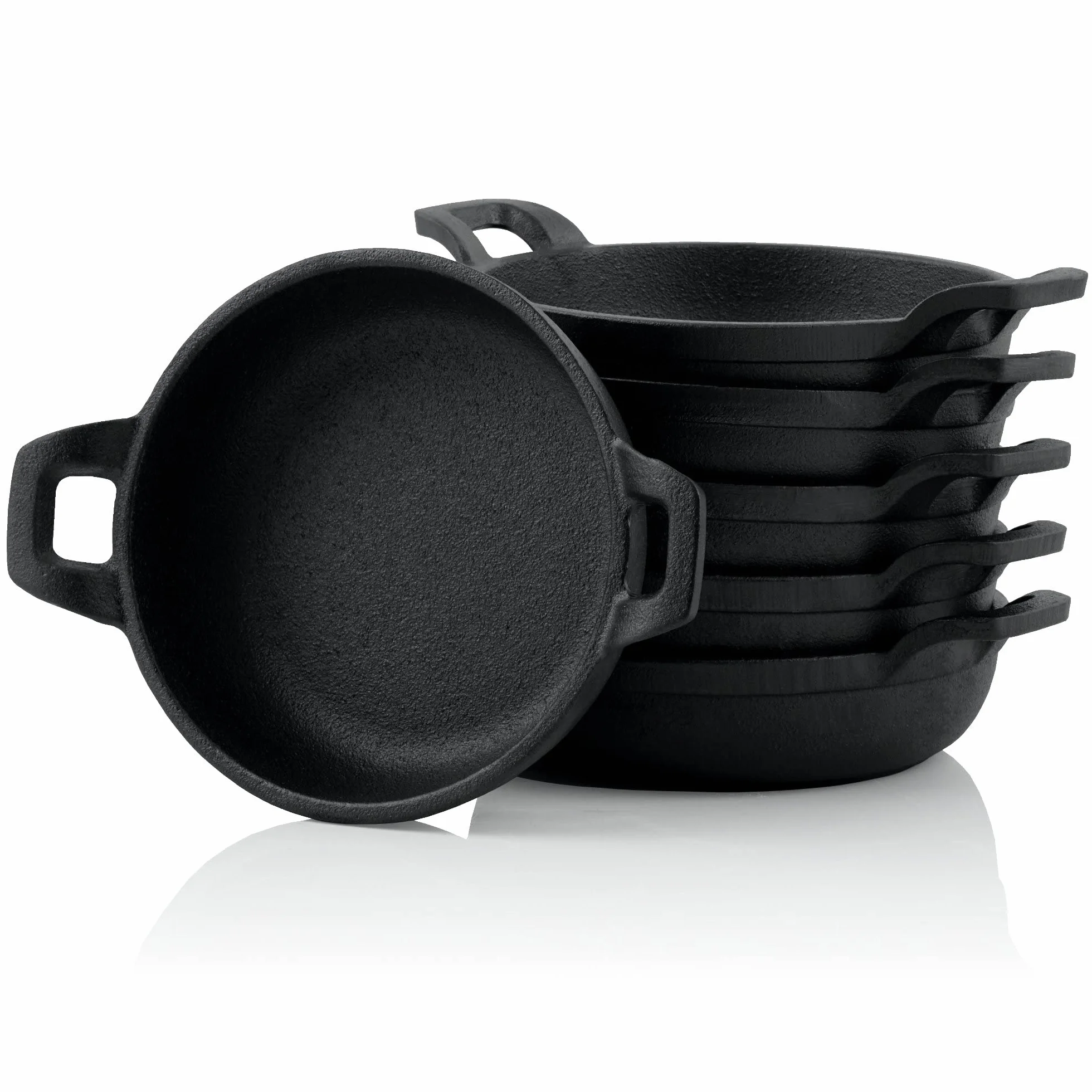 BBQ-Toro Zestaw 6 żeliwnych patelni grillowych 13 cm