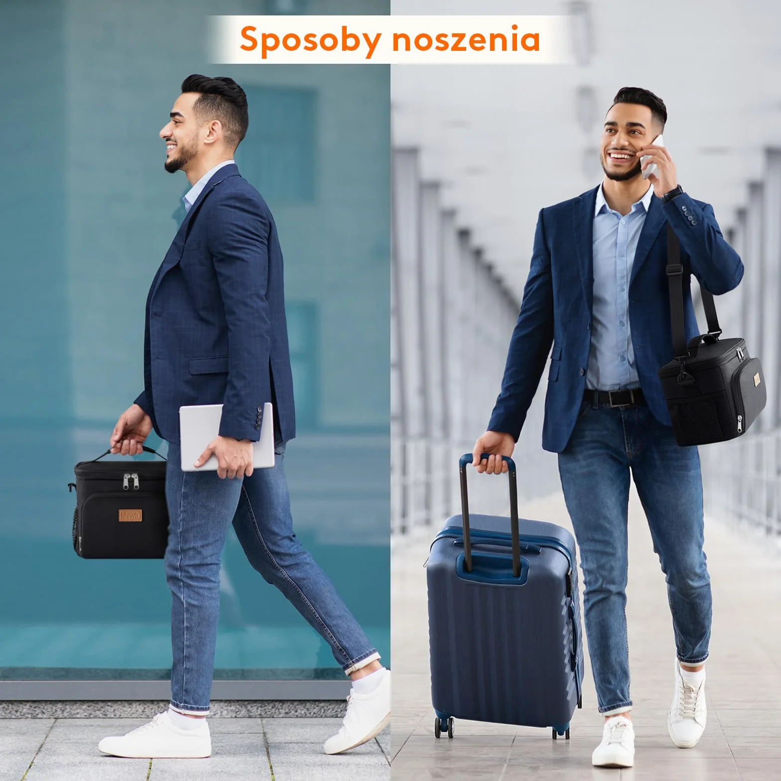 Lifewit Torba na Lunch Termiczna 9L z Regulowanym Paskiem na Ramię Czarny