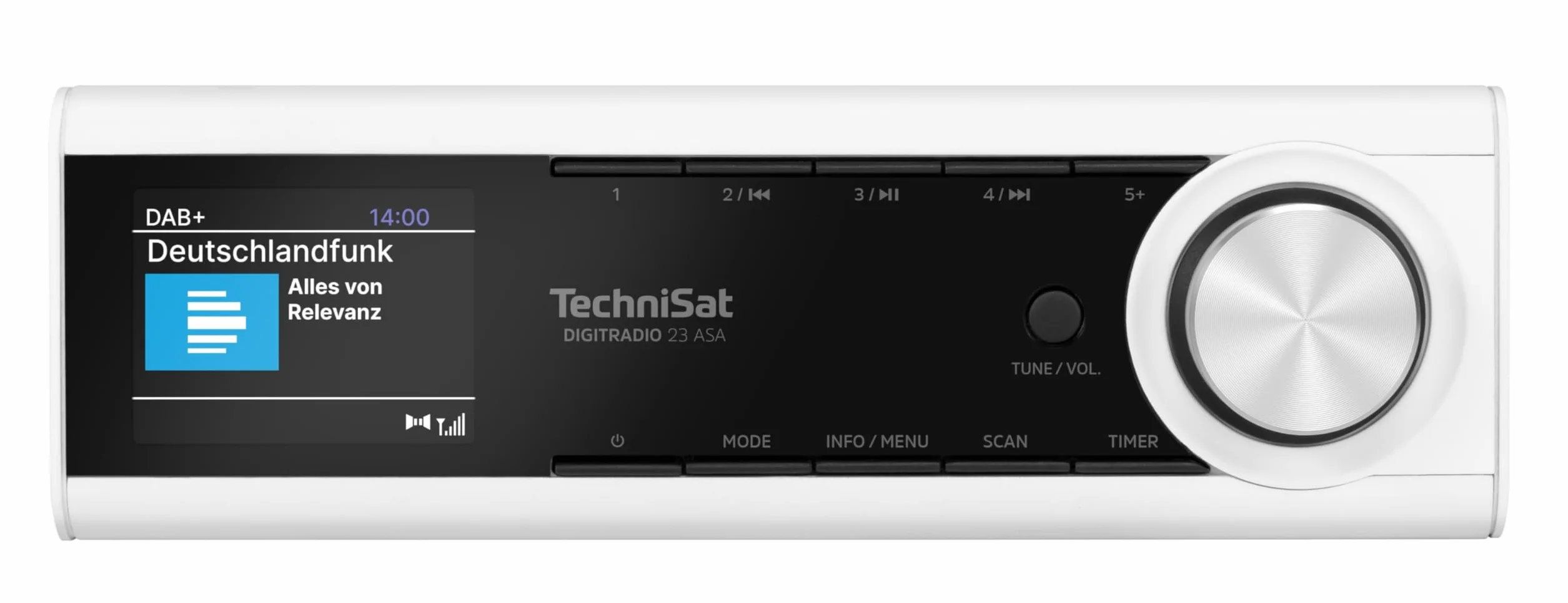 TechniSat Digitradio 23 ASA – radio kuchenne do zabudowy z automatycznym alarmem bezpieczeństwa (ASA, radio kuchenne DAB, UKW, przyciemniany kolorowy wyświetlacz TFT, Bluetooth Audio Streaming, 2 W