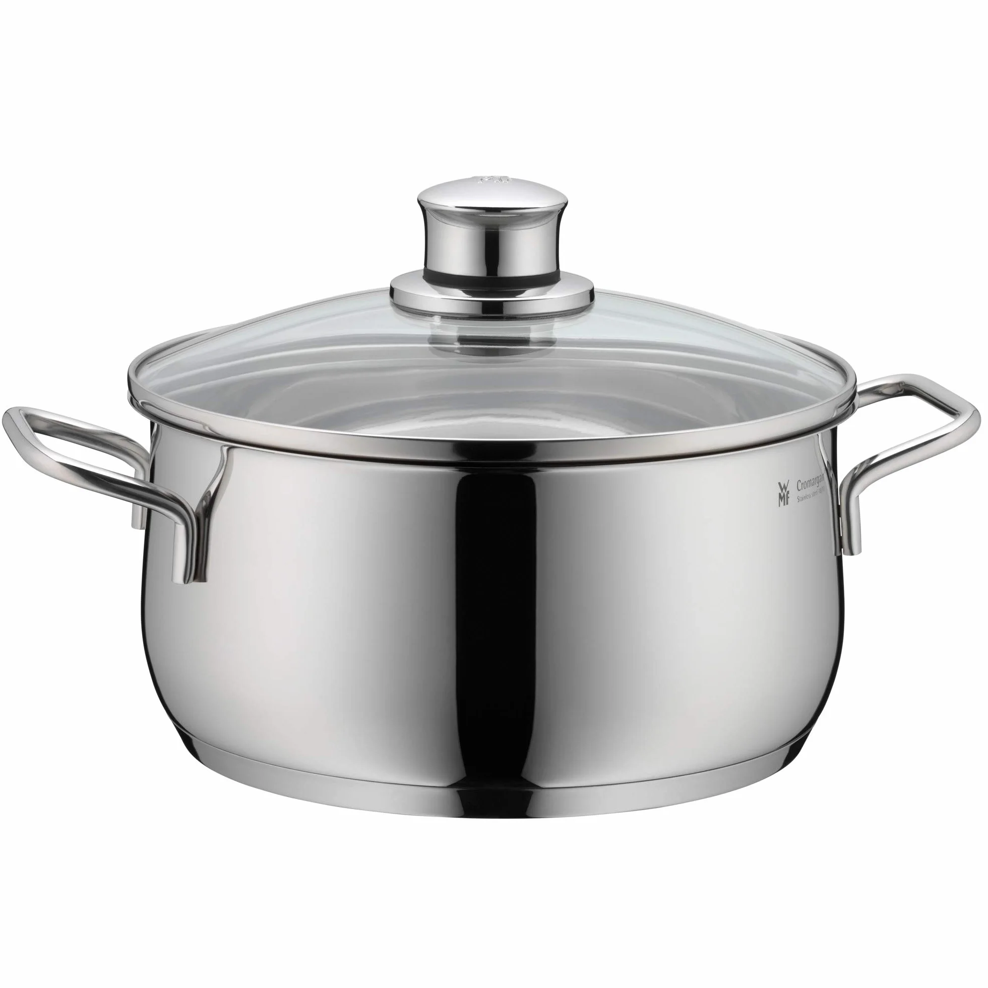 WMF Diadem Plus garnek 24 cm 4,5 l szklana pokrywka polerowana stal nierdzewna Cromargan