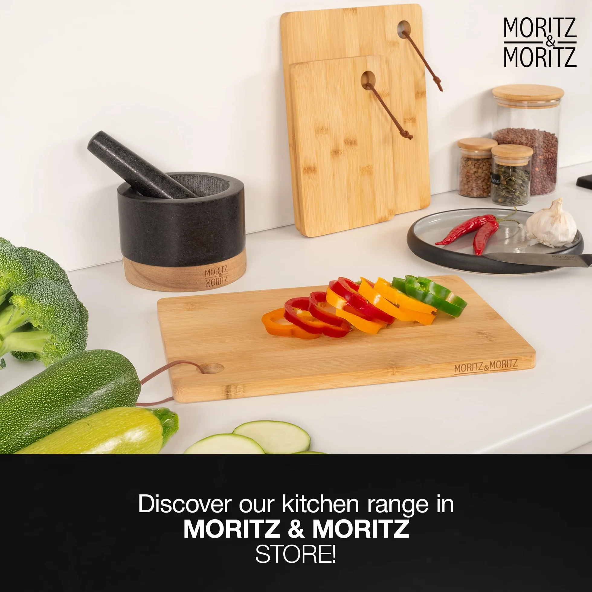 Moritz & Moritz bambusowe deski do krojenia zestaw 3 sztuk 33x22 28x22 22x15 cm