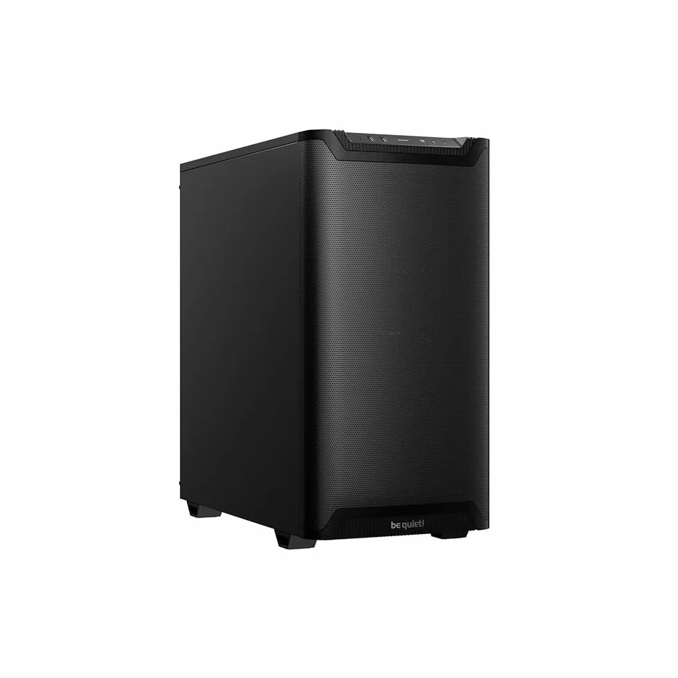 be quiet! Pure Base 501 Airflow Black obudowa PC, 2 fabrycznie zainstalowane wentylatory Pure Wings 3 140 mm PWM, wysokie ciśnienie statyczne, pojemna konstrukcja, kompaktowe wymiary, USB 3.2