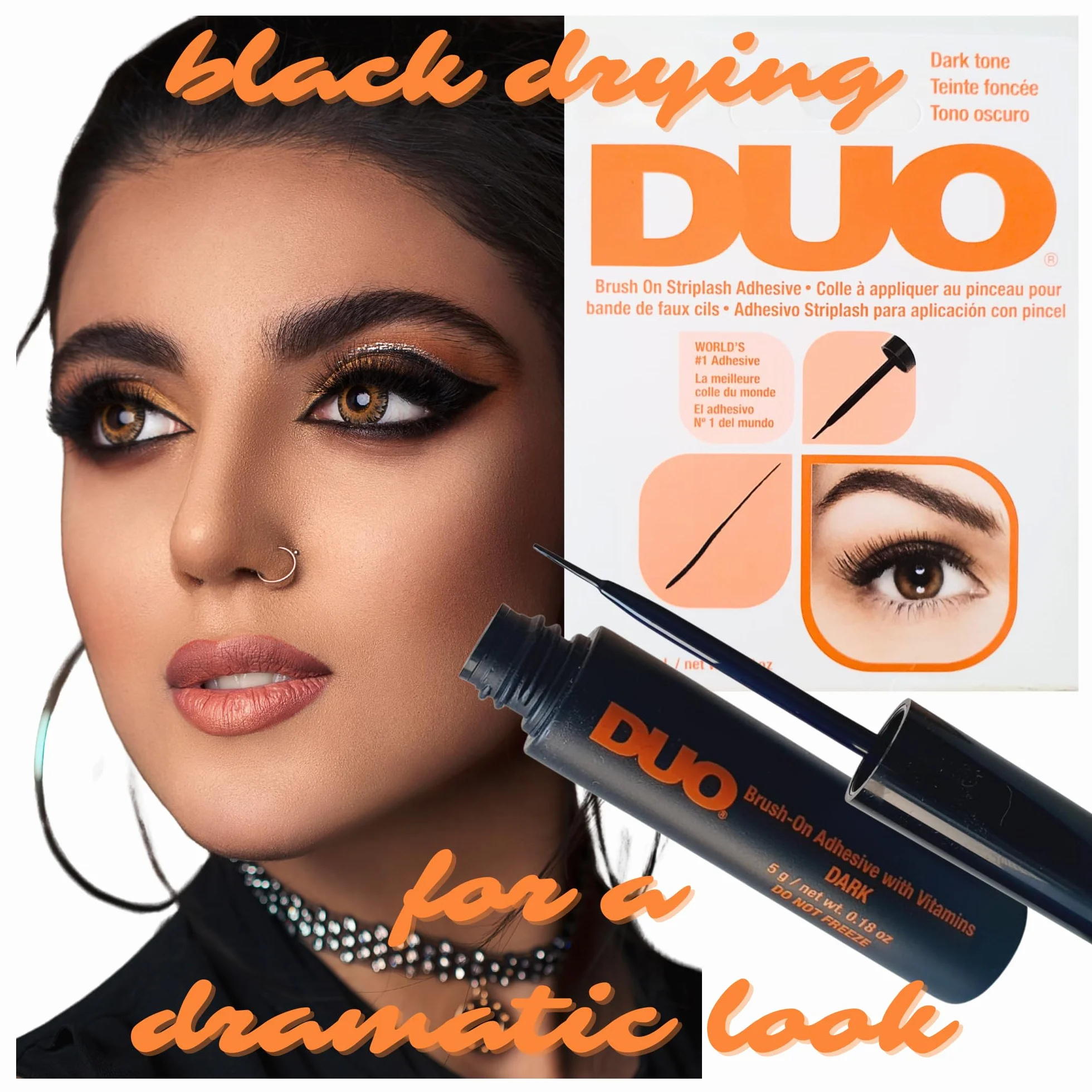 DUO wodoodporny klej do rzęs i brwi, bezwonny, wegański (5 ml), czarny