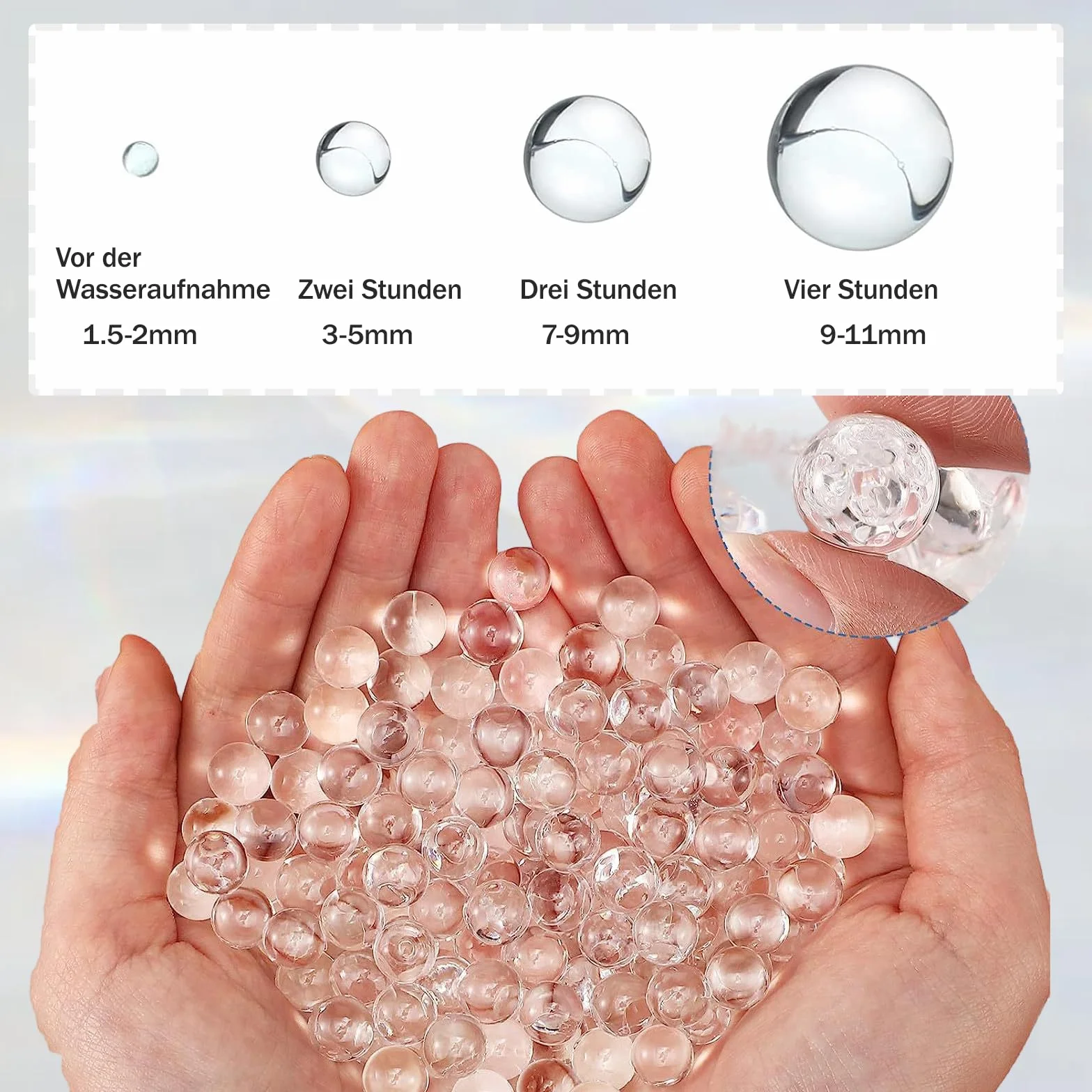 Przezroczyste perły wodne, 20 000 sztuk, 7-10 mm, dekoracyjne perły wodne do kwiatów i roślin, przezroczyste kulki wodne, żelowe kulki do robienia świec, centrów weselnych, wypełnianie wazonów