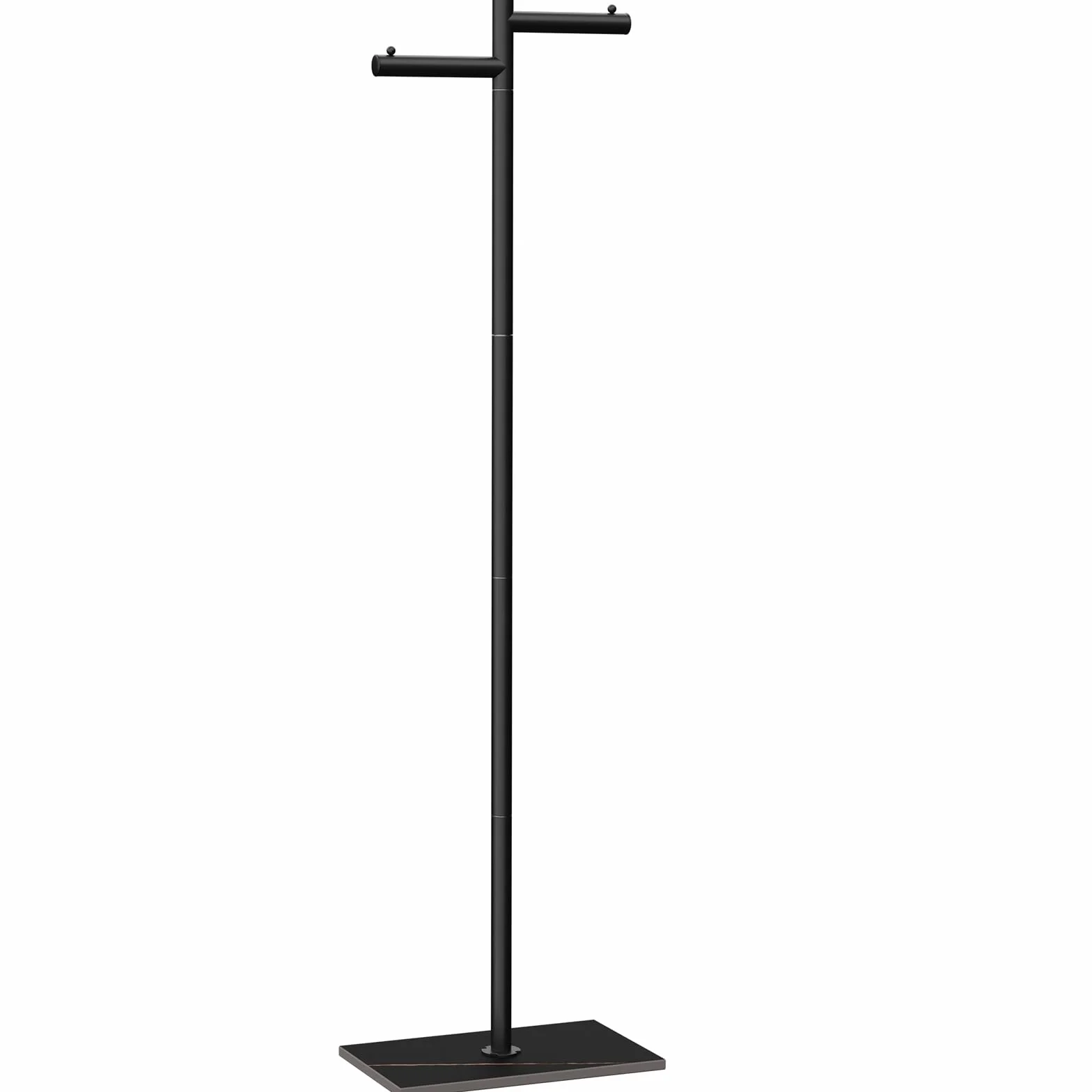 Metalowy stojak na ubrania wolnostojący w kształcie litery Z z podstawą z naturalnej skały 175 cm