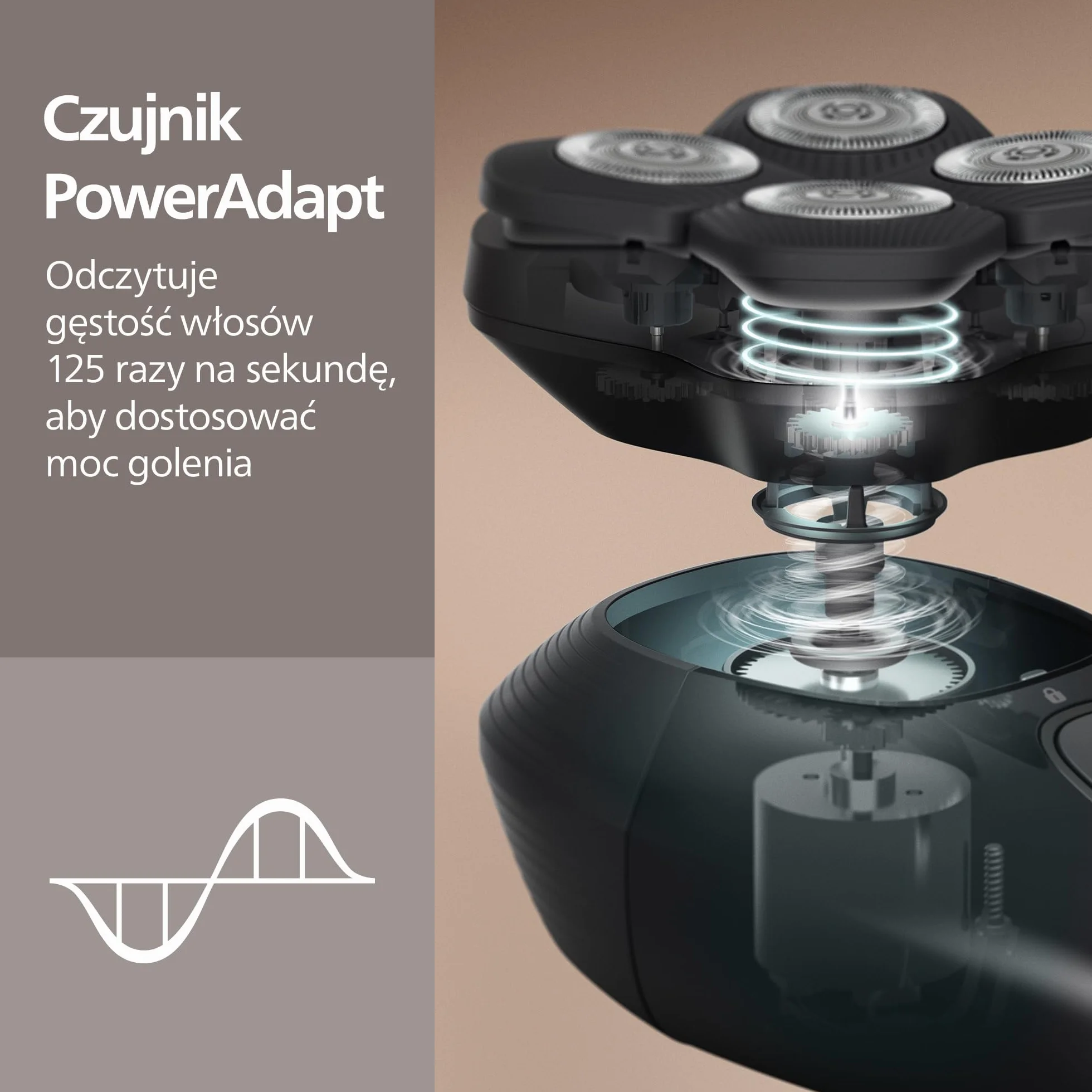 Philips Head Shaver Pro serii 5000 – golarka do głowy, głowica 360° Flexing Head i ostrza ComfortCut zapewniają dokładne golenie i są delikatne dla skóry, model HS5980/15