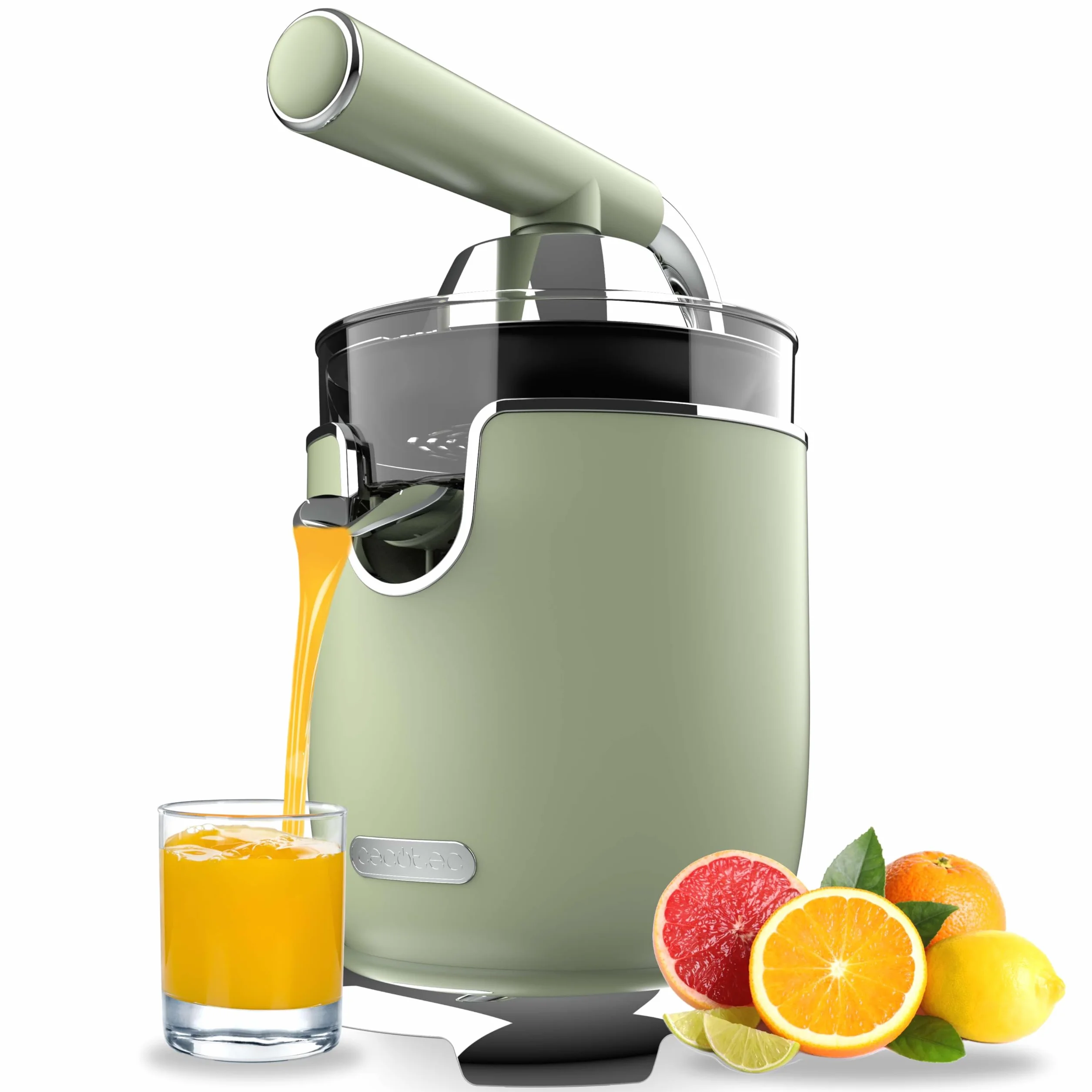 Cecotec Xqueeze RetroJuice 1000 Green Elektryczna wyciskarka do cytrusów 1000 W filtr ze stali nierdzewnej