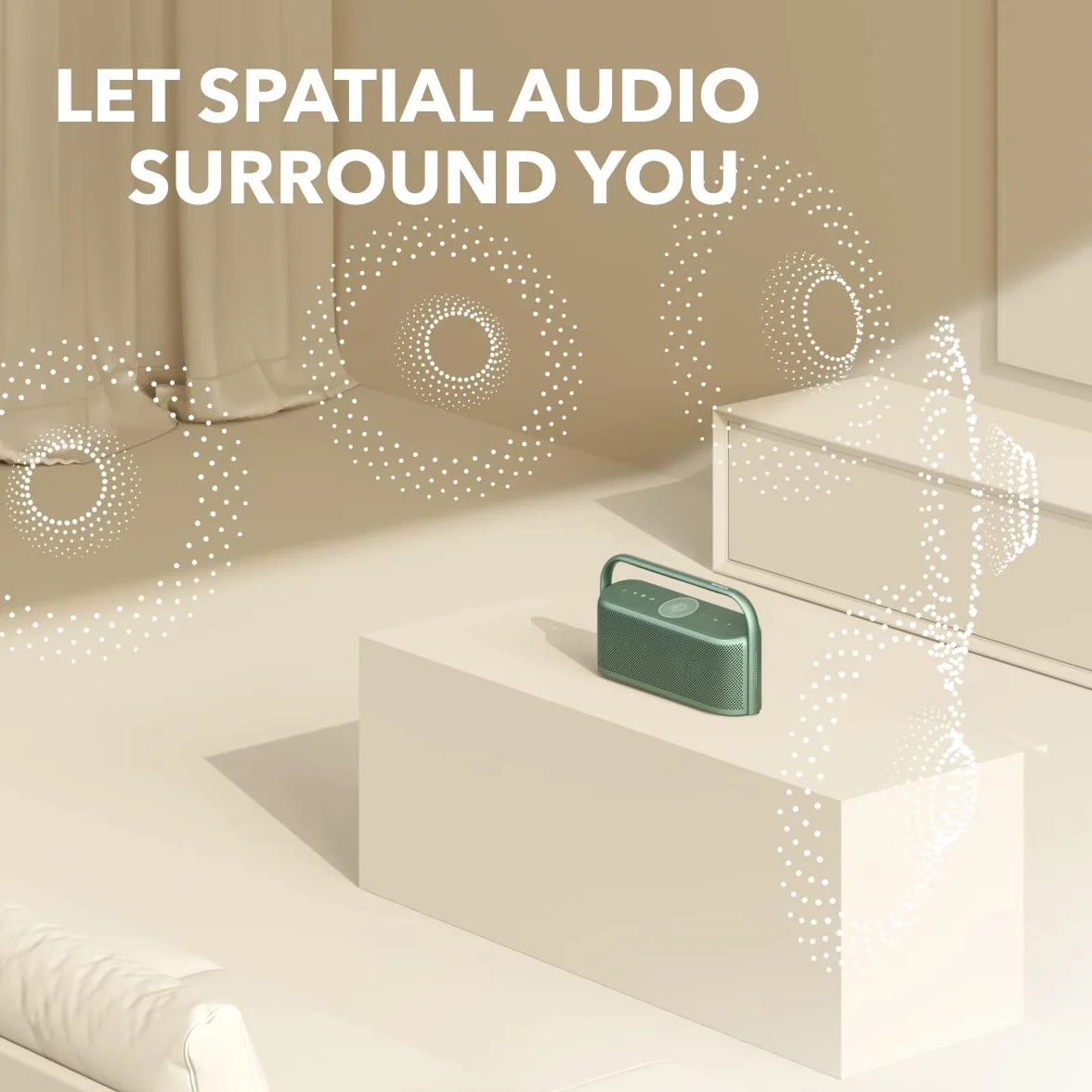 Soundcore Motion X600 głośnik Bluetooth z Hi-Res Spatial Audio(odnowiony), moc 50 W, przestrzenny dźwięk, wodoodporność IPX7, 12 h odtwarzania, Pro EQ, uchwyt do przenoszenia, wejście AUX-IN