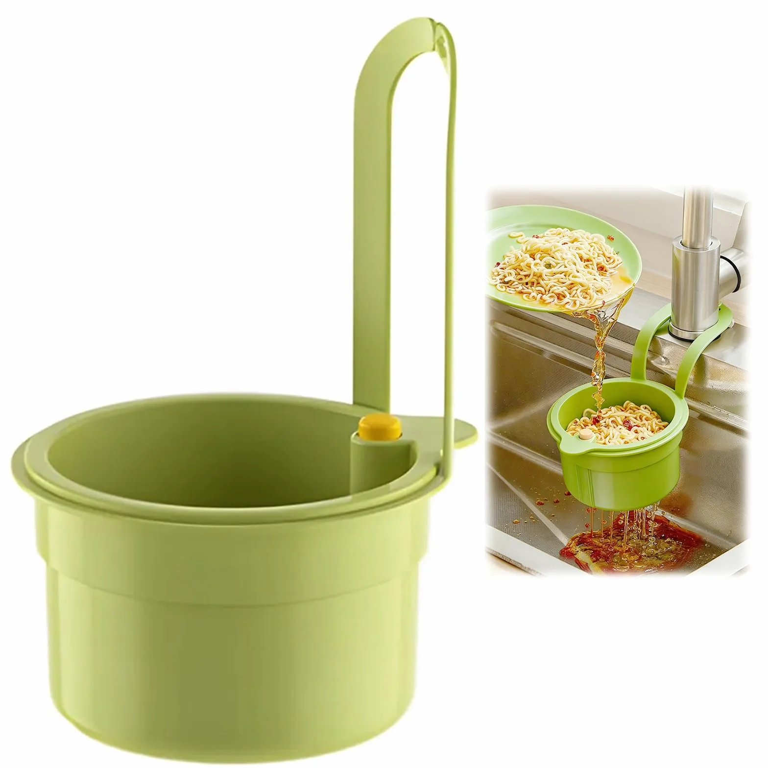 Sitko do zlewu kuchennego, dancepandas sitko do zlewu, wiszący kran łapacz żywności, sitko do zlewu łatwe w instalacji, wielofunkcyjny (zielony)