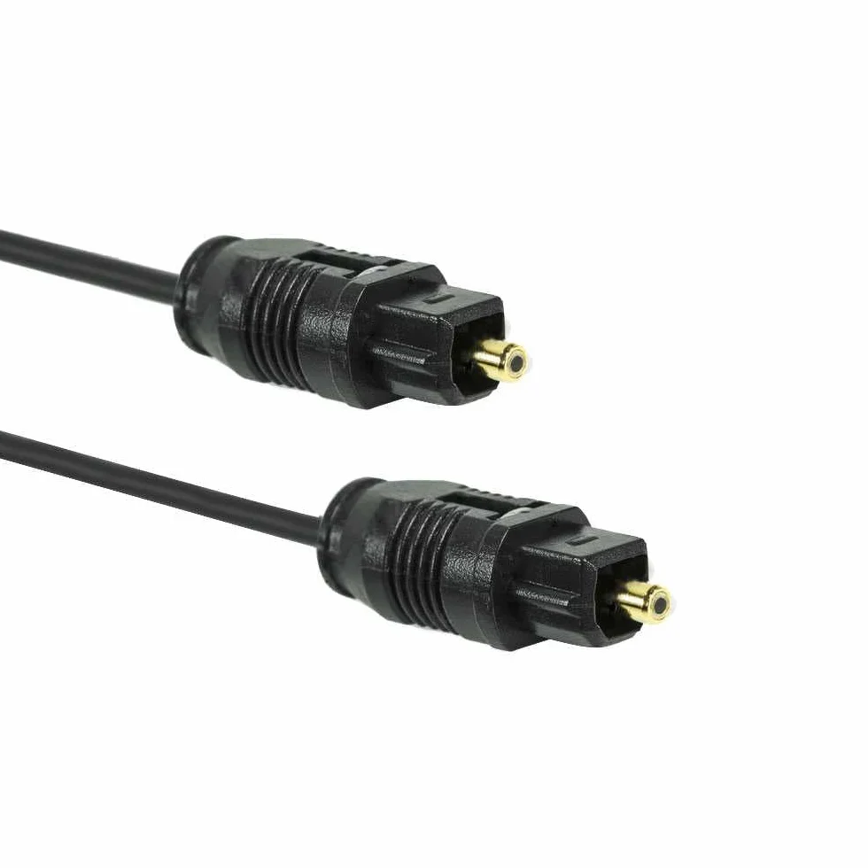 OcioDual Optyczny kabel Toslink 1 m światłowód Optic Fiber Audio LWL SPDIF M/M czarny do TV Optical Audio Cable kabel audio