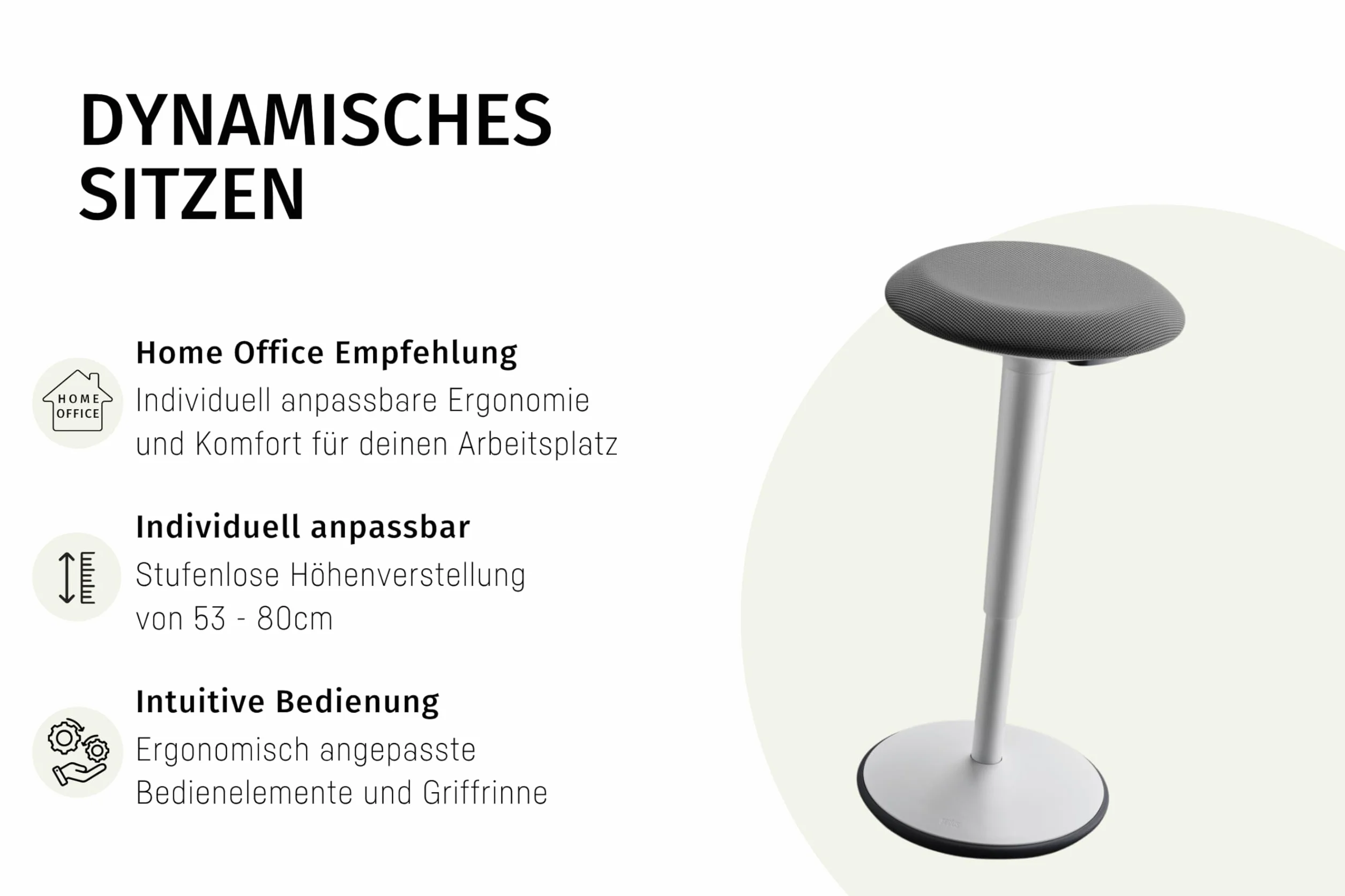 Sedus Se:fit, ergonomiczny taboret, stołek stojący, pomoc w stanie, niebieski, szary, tworzywo sztuczne, gumowa podstawa, 53-80 cm, regulacja wysokości