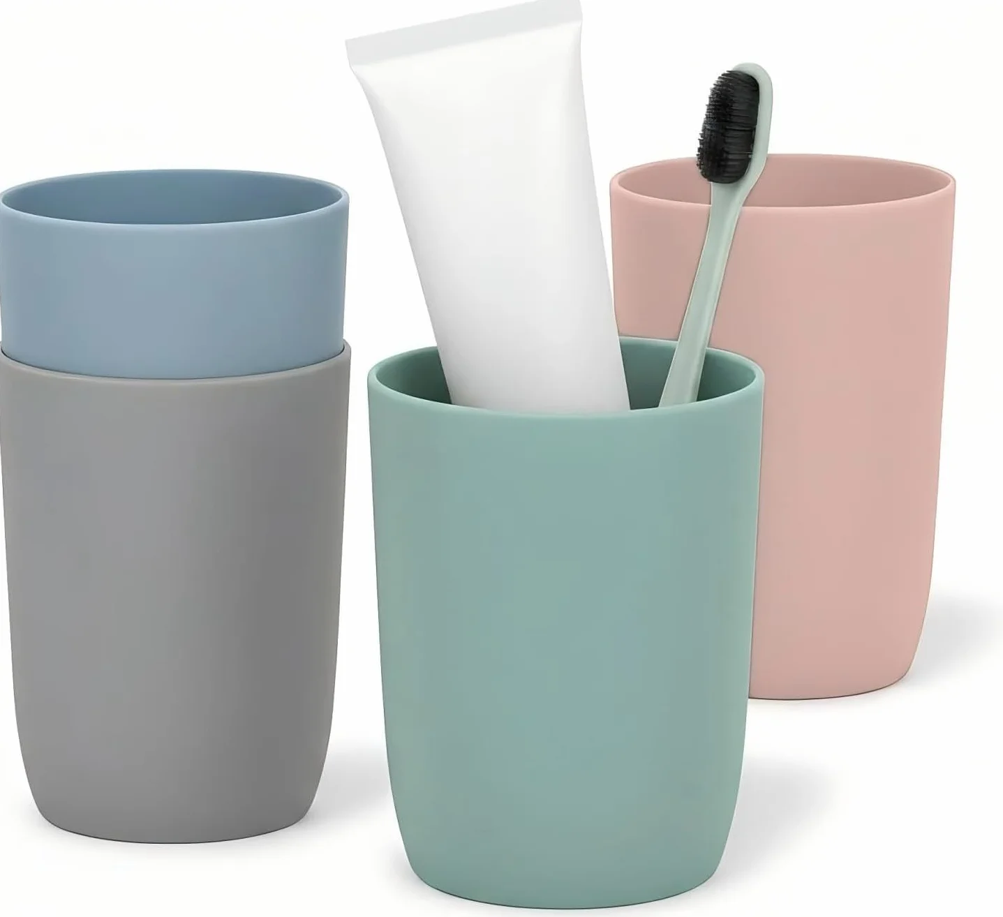 TOPSKY 4-częściowy bezpieczny w zmywarce plastikowy kubek podróżny 280 ml