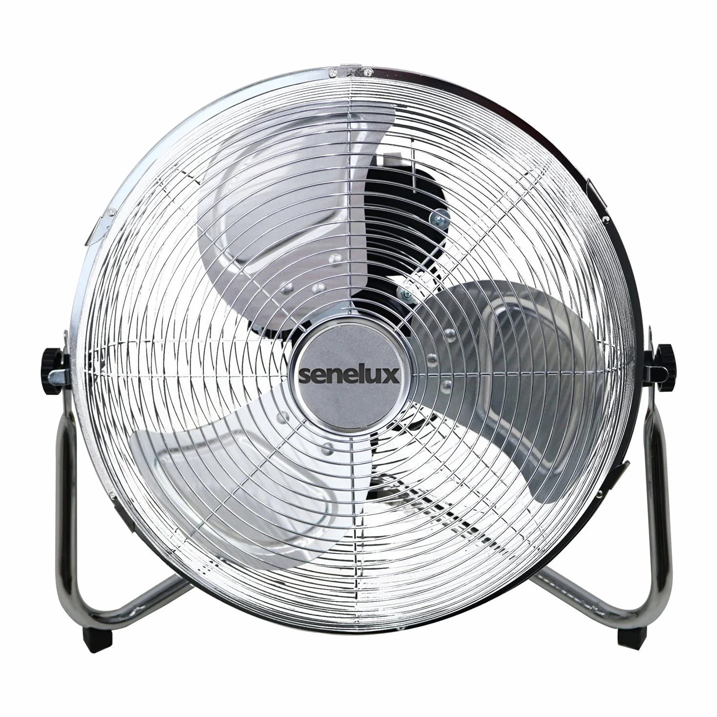 Senelux Wentylator podłogowy chromowany 30,5 cm 3 prędkości nachylenie