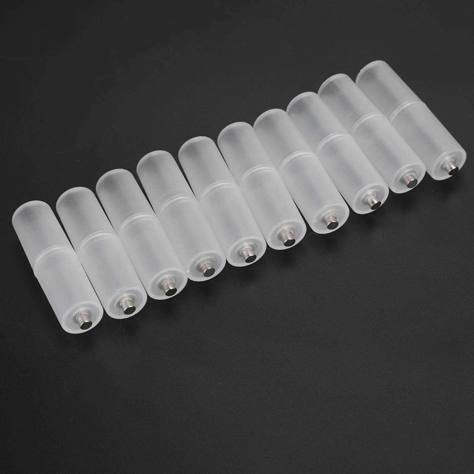 Adapter Konwertera Baterii, 10 Sztuk Adaptera Baterii AAA na AA, Adapter Konwertera Baterii AAA na AA, Uchwyt Baterii na Baterię (Przezroczysty)