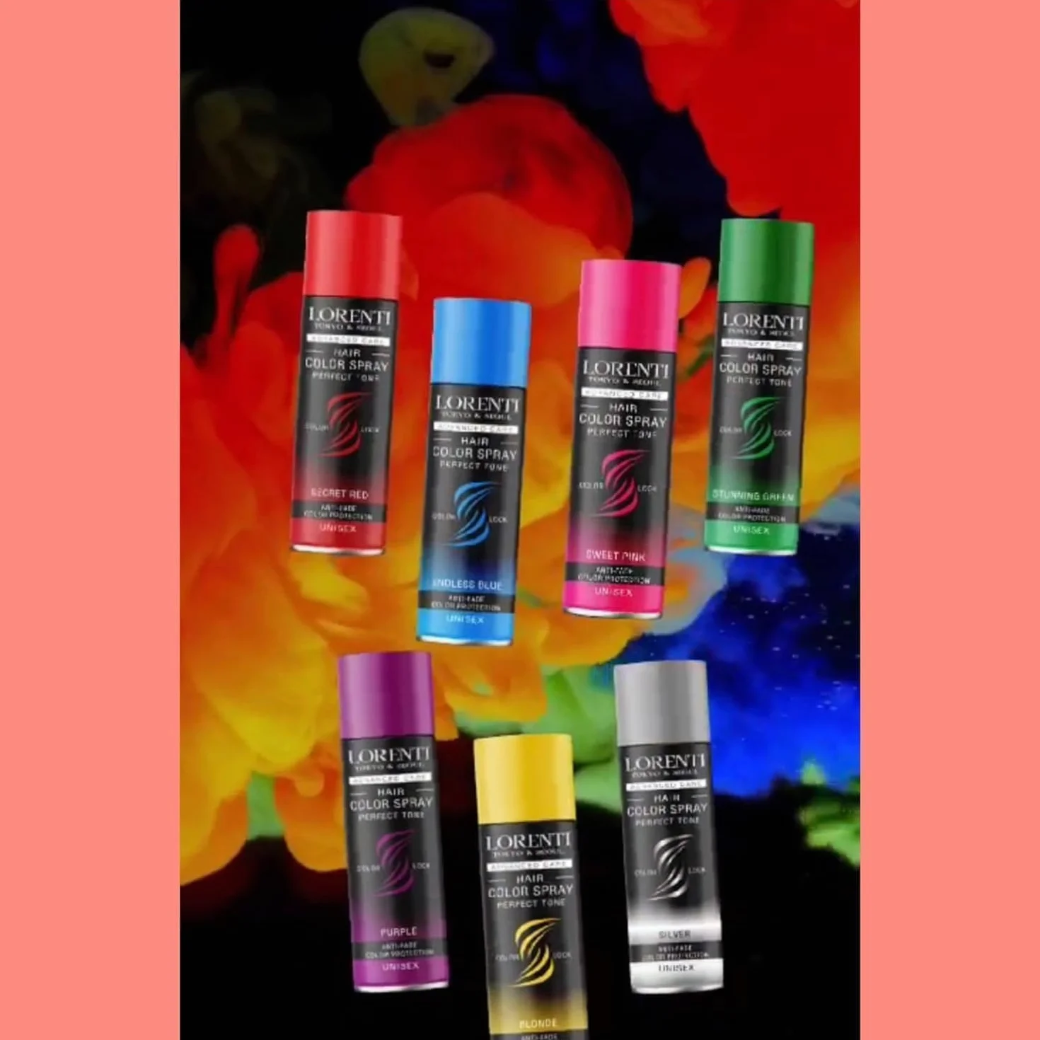 LORENTI TOKYO & SEOUL Color lakier do włosów Stunning Green – 150 ml – farba do włosów do przebierania się i makijażu na karnawał, Halloween i imprezę tematyczną – farba do włosów zmywalna – Color
