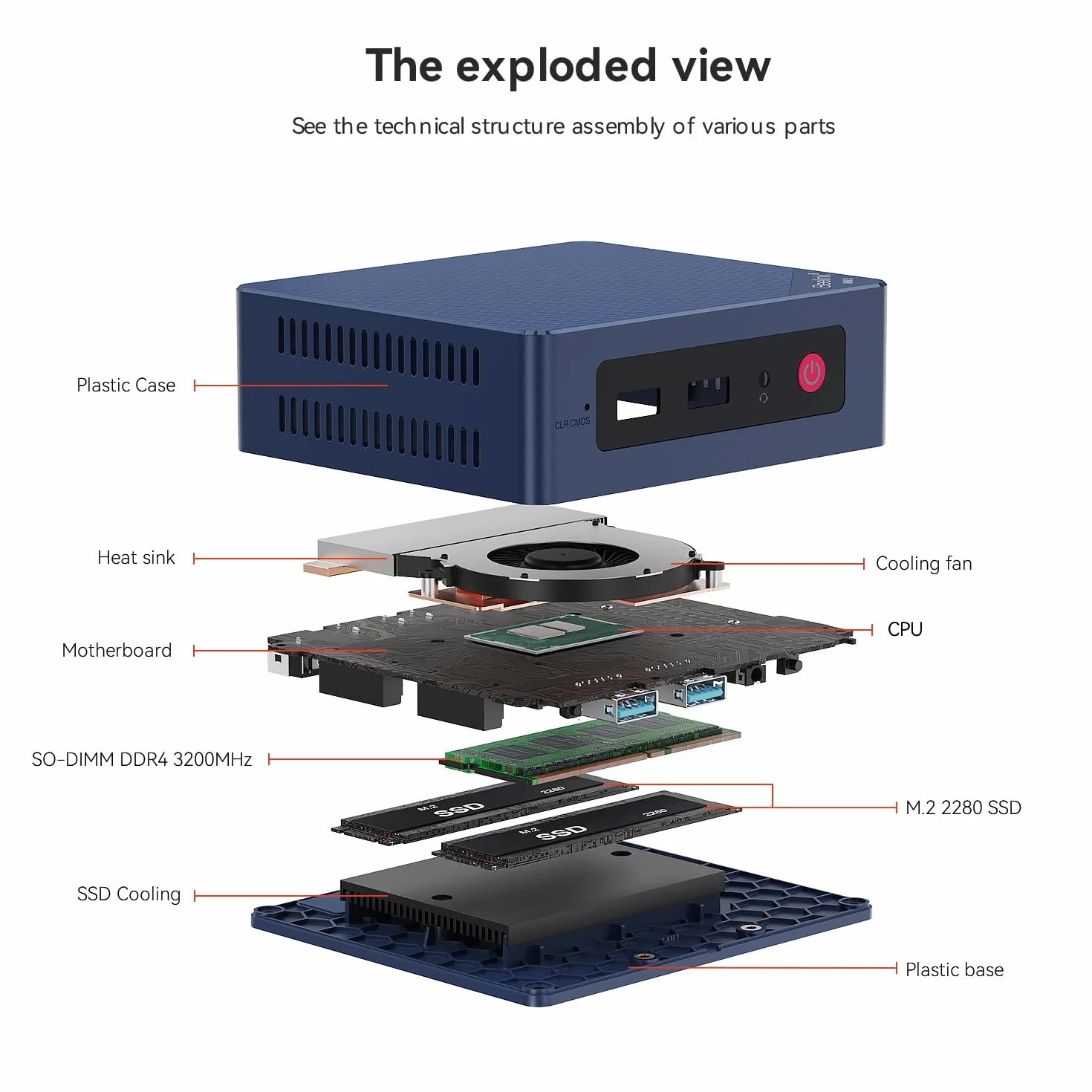 Beelink MINI-S12 Mini PC, procesor Intel Alder Lake-N95 (do 3,40 GHz), mini komputer, 16 GB pamięci RAM, dysk SSD 512 GB, komputer stacjonarny dla biznesu HDMI/WiFi 5/BT 4.2/2,5G LAN/WOL