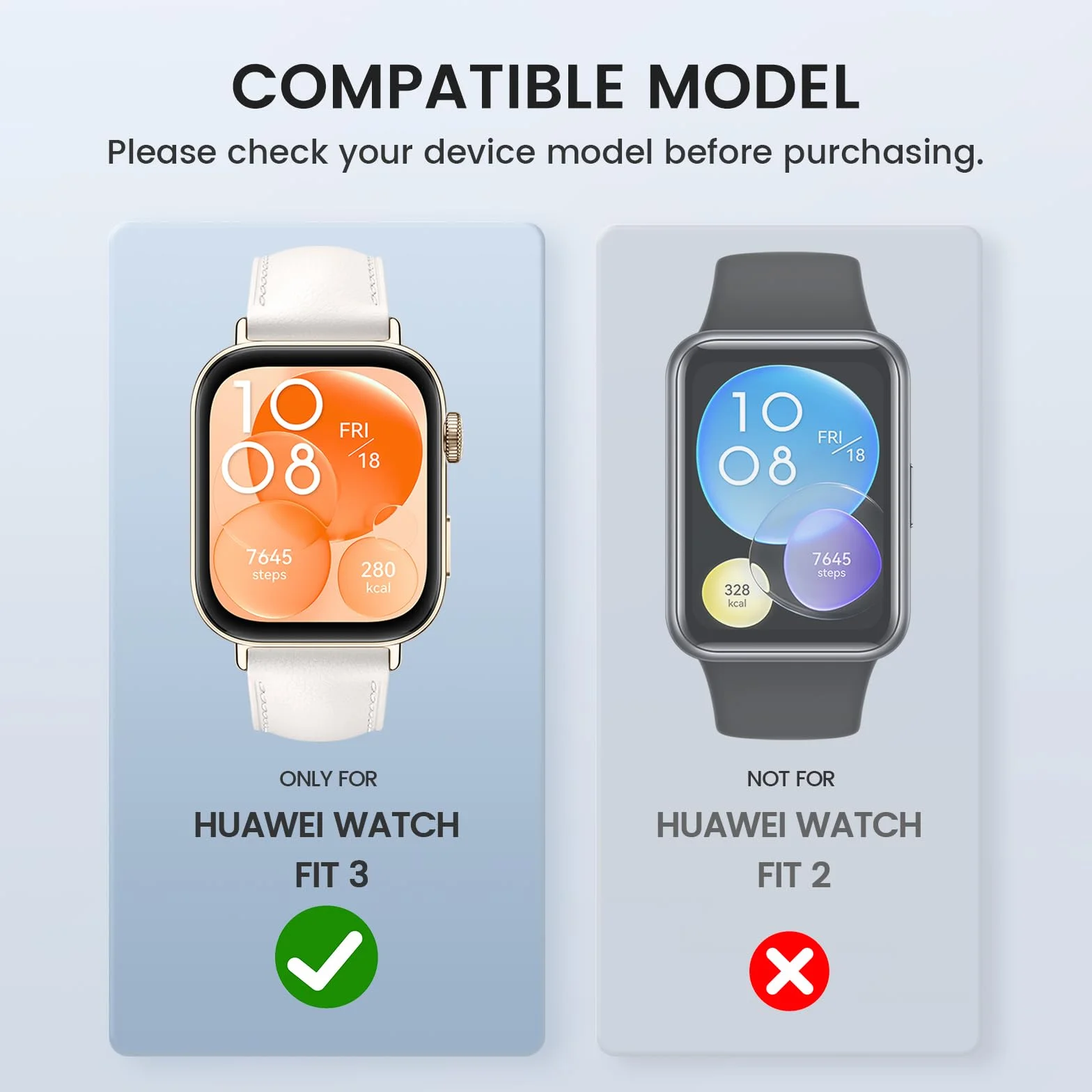 Etui Kamita kompatybilne z Huawei Watch Fit 3, miękkie etui z tworzywa TPU, z osłoną ekranu, odporne na wstrząsy, pełne pokrycie, ochronne do Huawei Watch Fit 3, przezroczyste x 3 szt