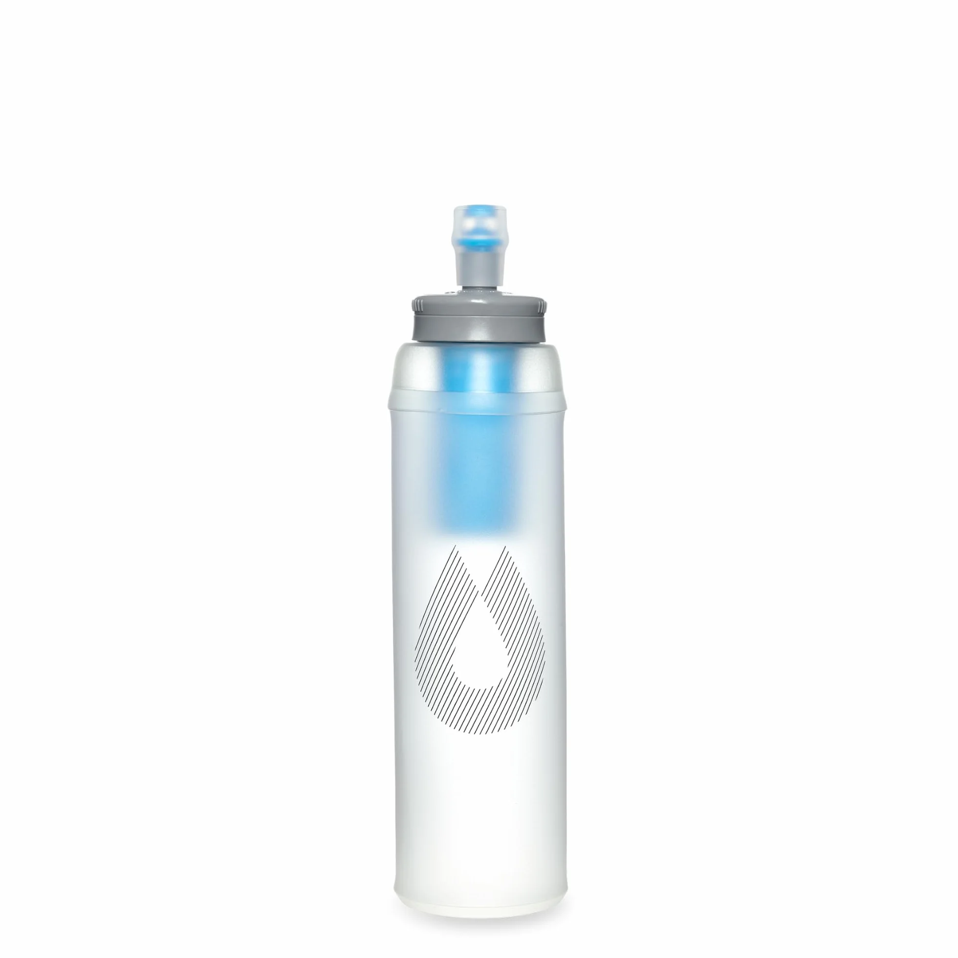 HydraPak UltraFlask+ 500 ml – filtrowana, ściśliwa butelka na napoje Softflask do napojów i plecaków z wbudowanym filtrem do wody (Clear, 500 ml)