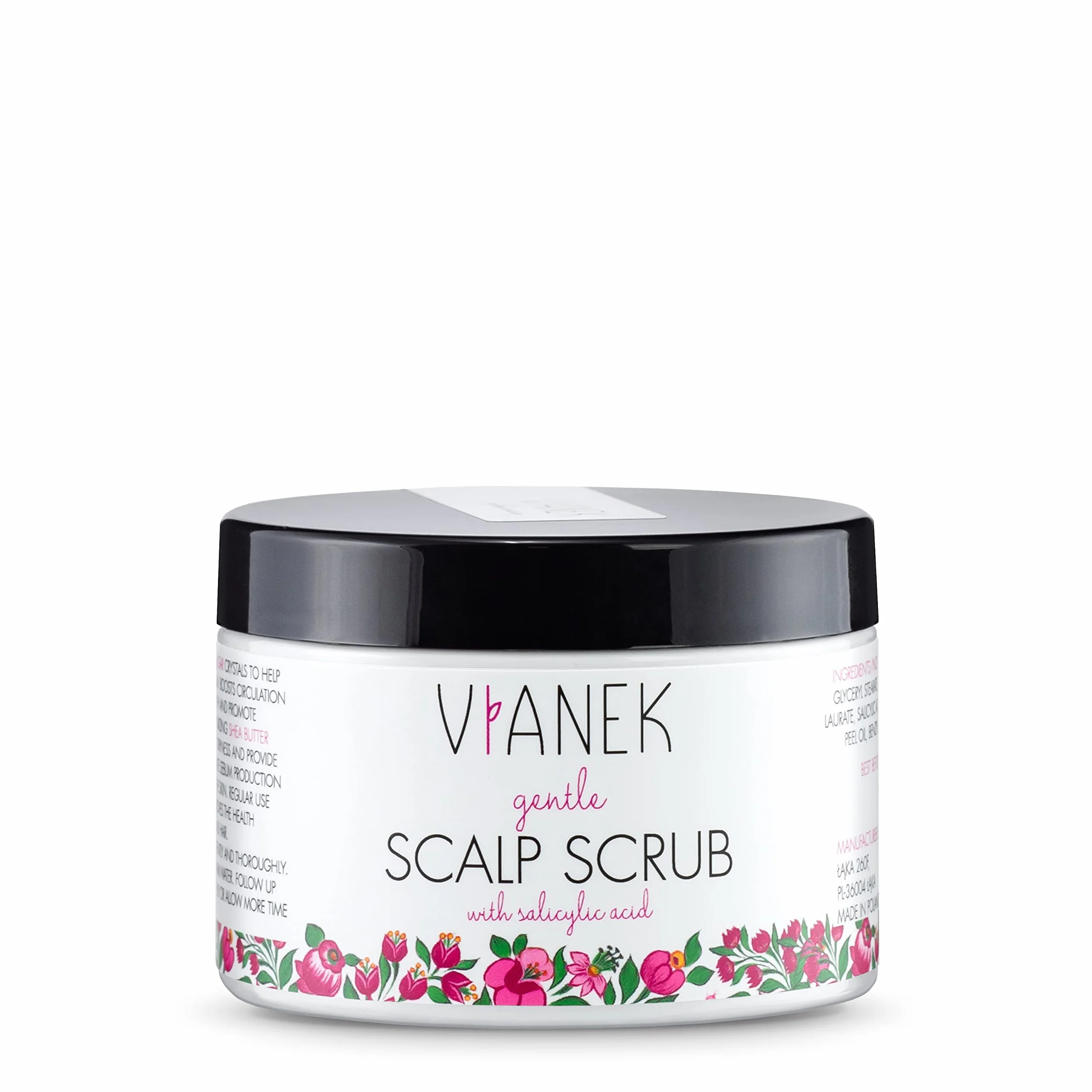 VIANEK Kojący peeling do skóry głowy 150 ml – Skalp Scrub do wszystkich rodzajów skóry – wegański naturalny kosmetyk z kwasem salicylowym do pielęgnacji skóry głowy