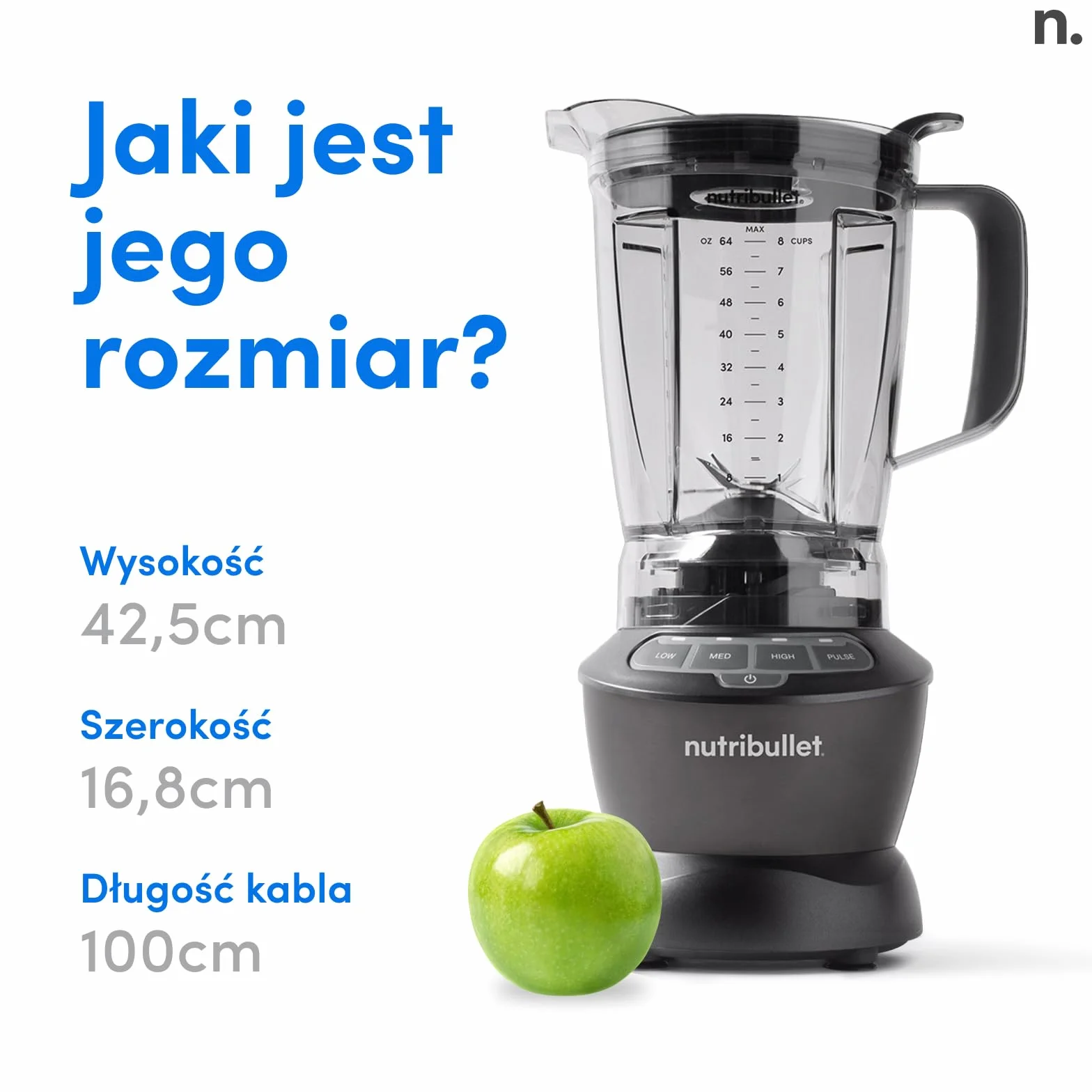 Nutribullet NBF-28500-1007DG Mikser 1000 W 1,6 L Ciemnoszary
