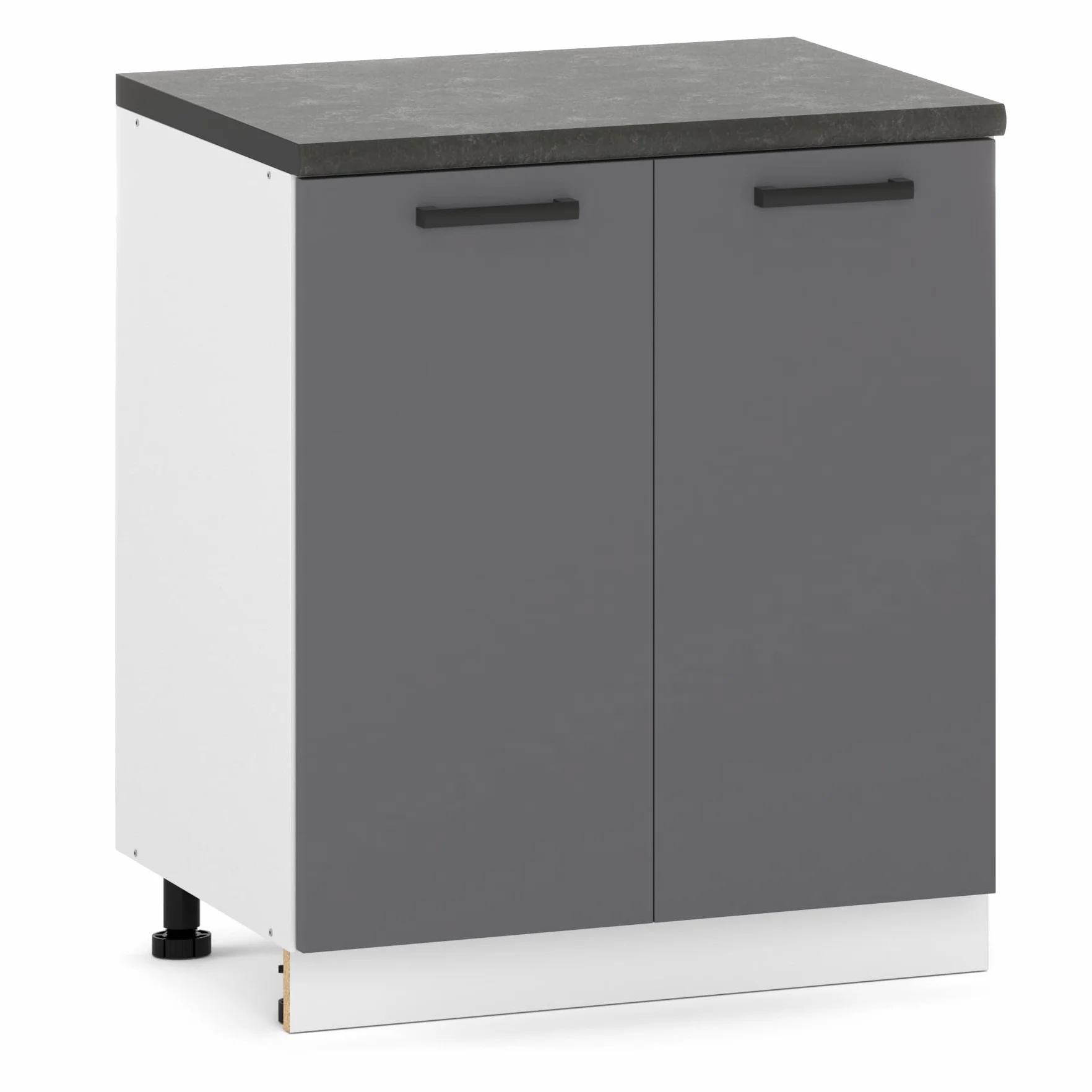 Szafka kuchenna dolna 80x82x47 cm Grafit Matowa stojąca z płyty laminowanej bez blatu moduł kuchenny