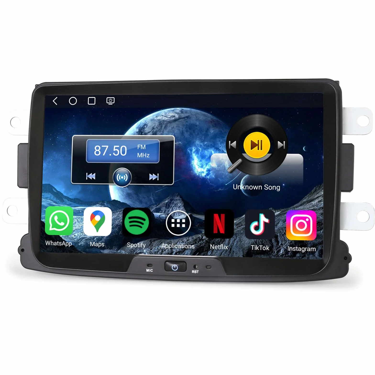 Erisin 8" Qualcomm 8-rdzeniowy 4 GB + 64 GB Android 14 radio samochodowe Bluetooth do Renault Dacia Duster Logan Sandero Dokker Lodgy GPS nawigacja bezprzewodowa CarPlay Android Auto DSP WiFi 4G DAB+