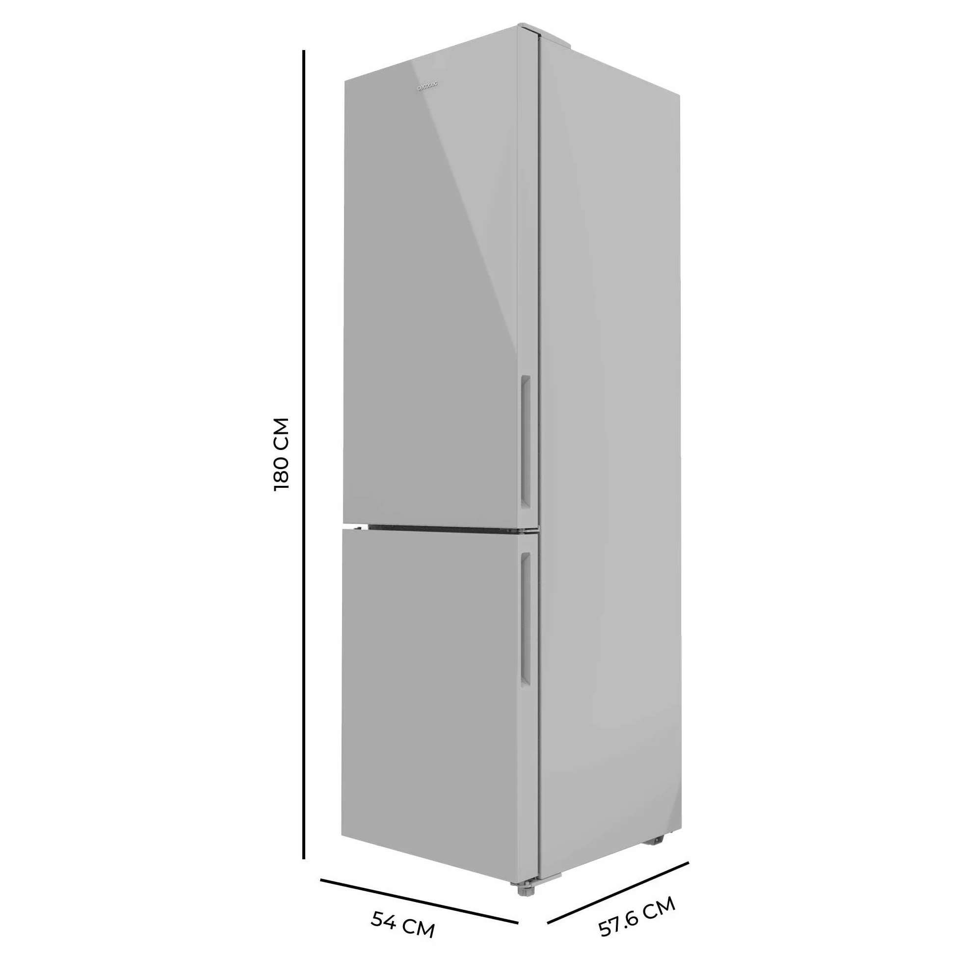 Cecotec Lodówka kombi Bolero CoolMarket Combi 250 Grey Glass E 180 x 55 cm 250 l No Frost