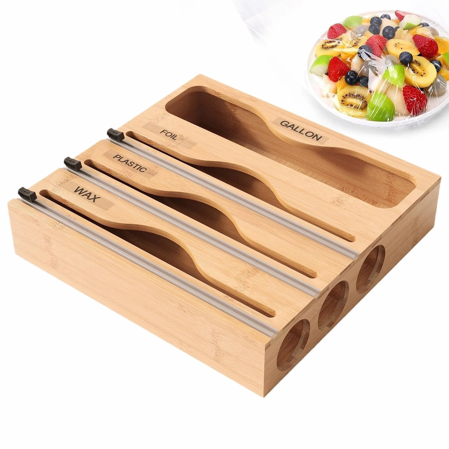 Ziplock Bag Organizer, Large-Capacity Foil And Wax Wrap Dispenser, Multifunctional 5-in-1 Storage Holder For Kitchen, Cafe, And Food Service Counters