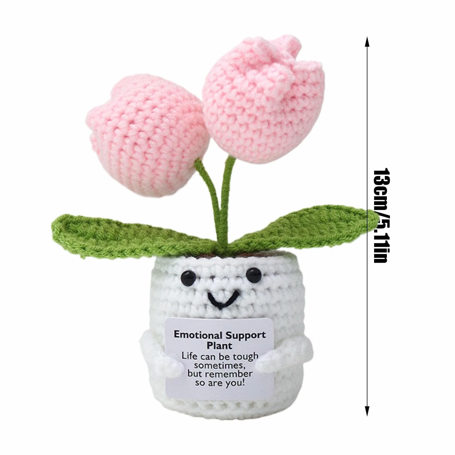 Inspirational Crochet Plant Doll, Soft Knitted Flower Toy, Stress Relief Gift for Men Women