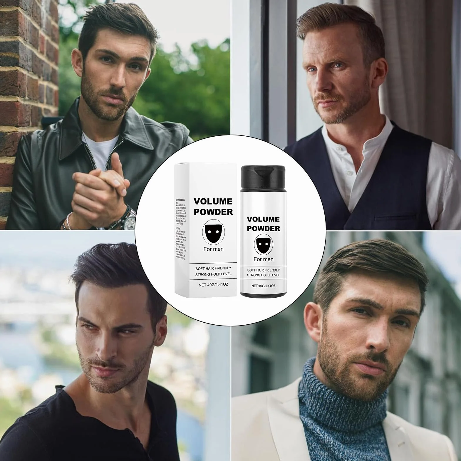 Hair Texture Powder, Men’s Styling Dust, Natural Finish Grooming Product, Portable Volume Enhancer, Travel-Friendly Hair Care Solution for Appointments Business Meetings and On-the-Go Use, 40g