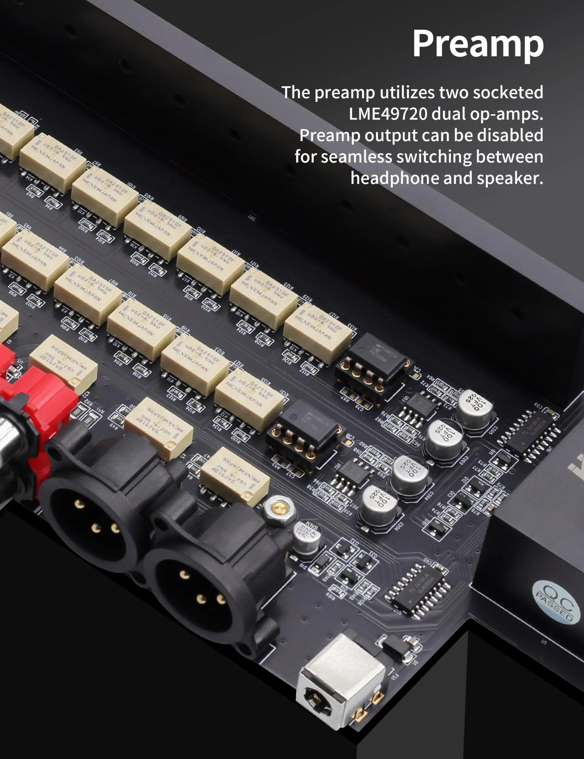 LEAUDIO Gustard Audalytic HP70 w pełni symetryczny, dyskretny wzmacniacz słuchawkowy, LME49720, podwójny wzmacniacz operacyjny z pilotem zdalnego sterowania (kolor srebrny)