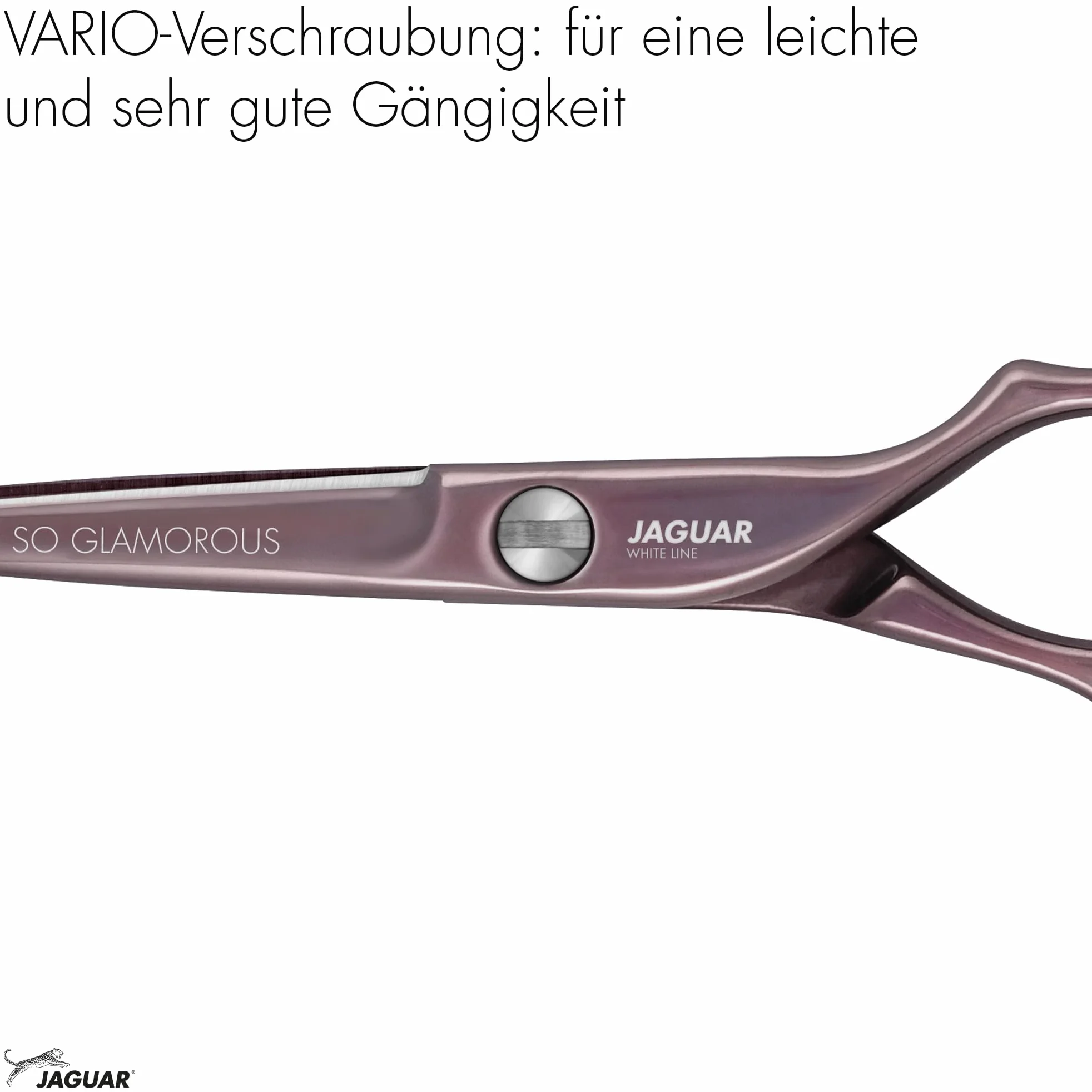 JAGUAR Nożyczki do włosów SO GLAMOROUS Offset 5,5" | Nożyczki fryzjerskie w stylu offsetowym | Antyalergiczna, innowacyjna powłoka High-Tech | Made in Germany