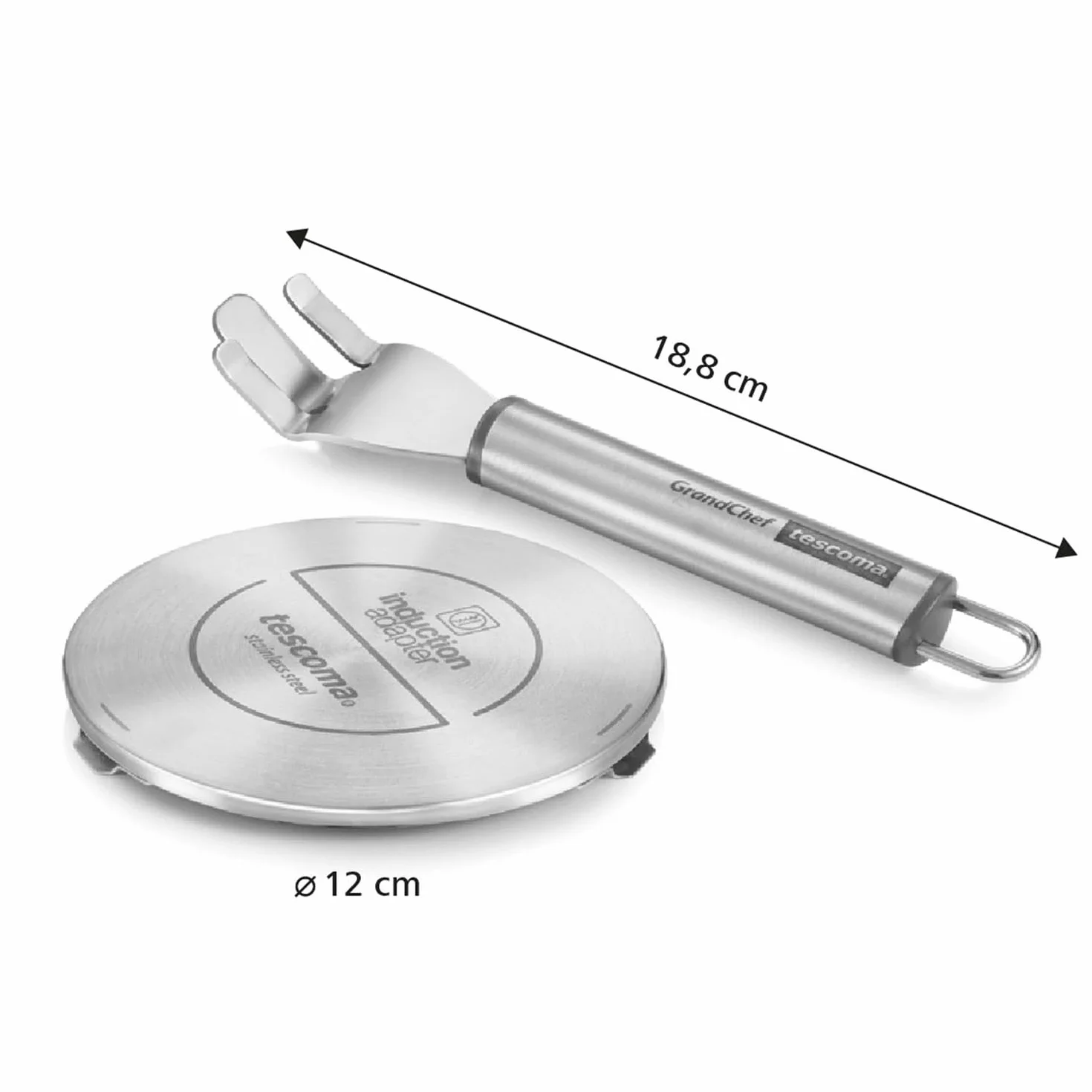 Tescoma Grandchef Adapter Indukcyjny, Stal Nierdzewna, Srebrny, 12 cm
