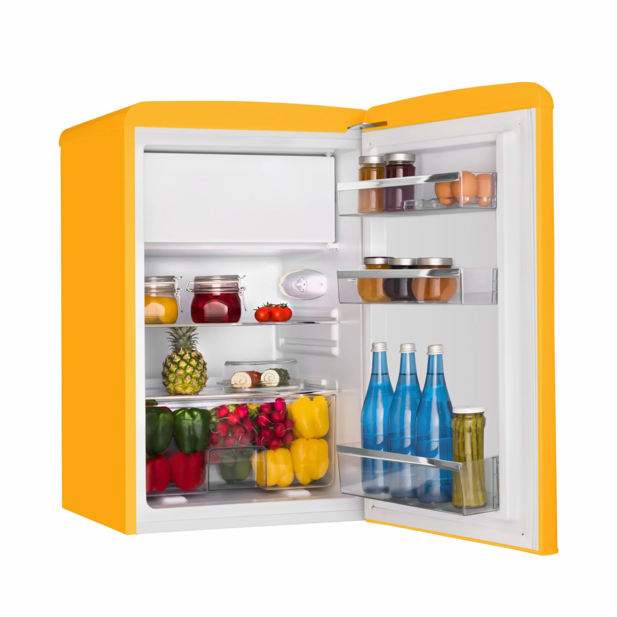 Amica KS 15613 Y Retro lodówka z zamrażalnikiem 88 x 55 x 62 cm żółty