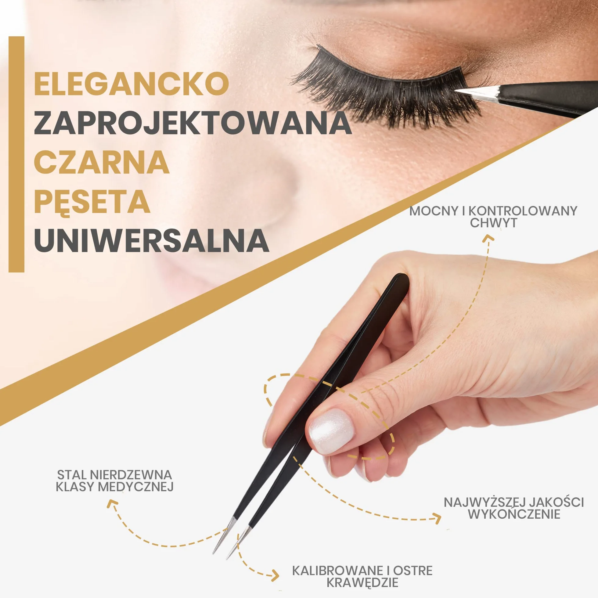 KICHLY zestaw pęset do brwi – 4-częściowy – zestaw pęset ze stali nierdzewnej do wrośniętych włosów, włosów na twarzy, odprysków, wągrów i kleszczy