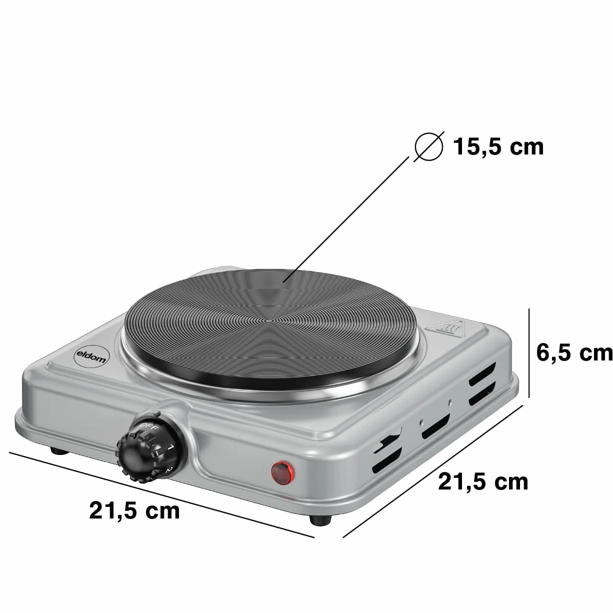 Eldom Kuchenka Elektryczna Jednopalnikowa 1000W Płyta 15,5 cm