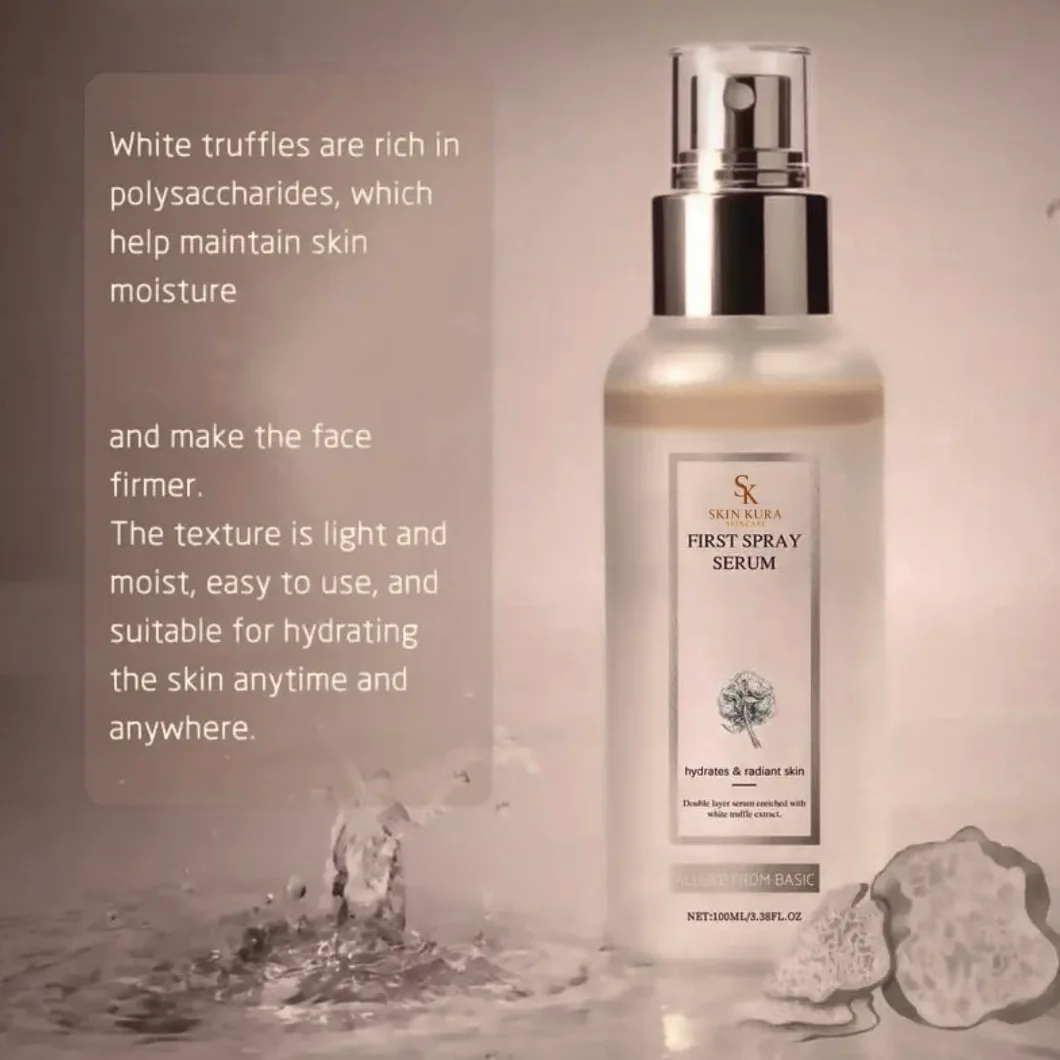 Skinkura White Truffle First Spray Serum – Korean Skincare, wegańskie nawilżanie i rozjaśnianie twarzy, przeciwstarzeniowy spray do twarzy, 100 ml, włoski biały trufla ekstrakt i witamina E