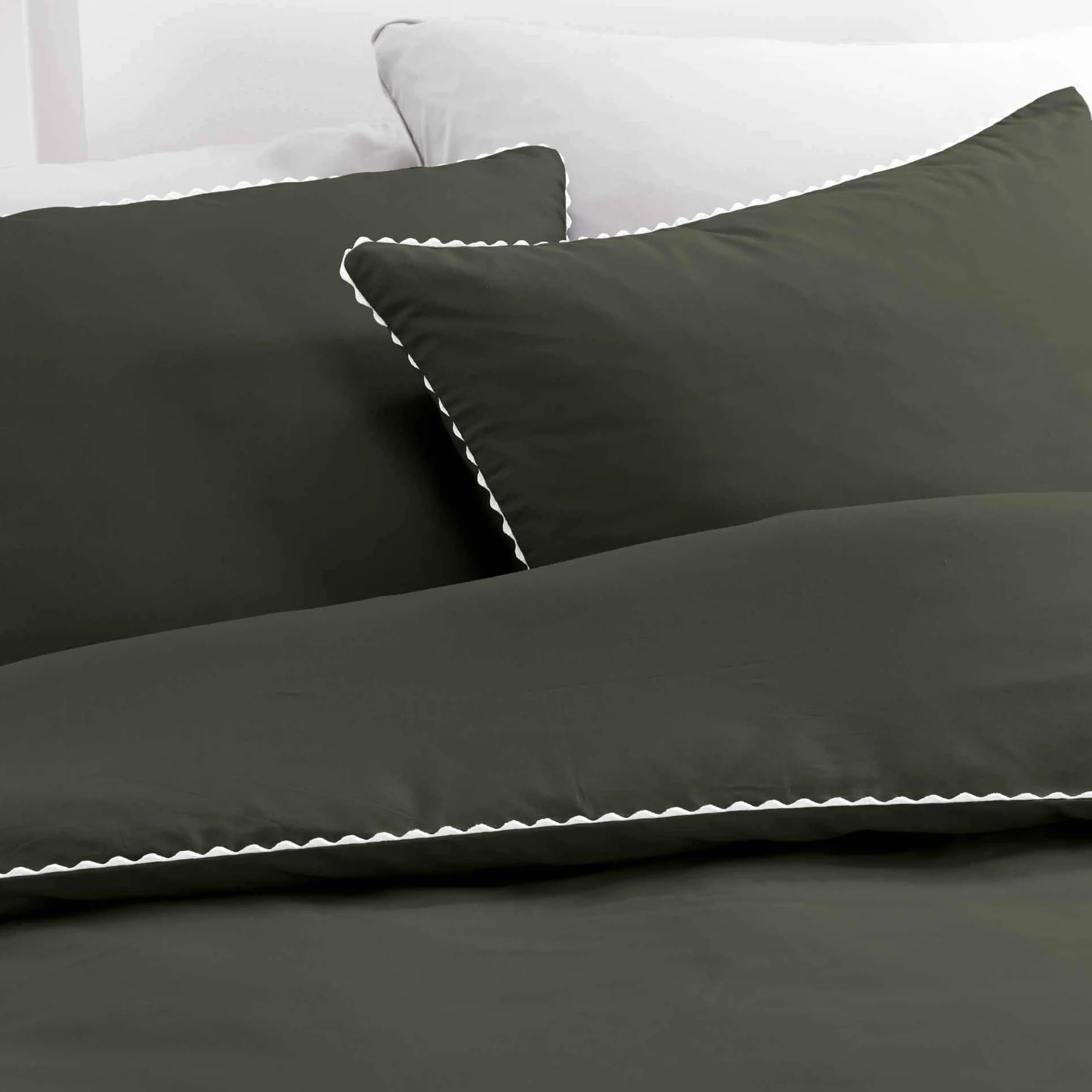 DOUCEUR D'INTERIEUR Lumea pościel, khaki/biały, 240 x 220 cm