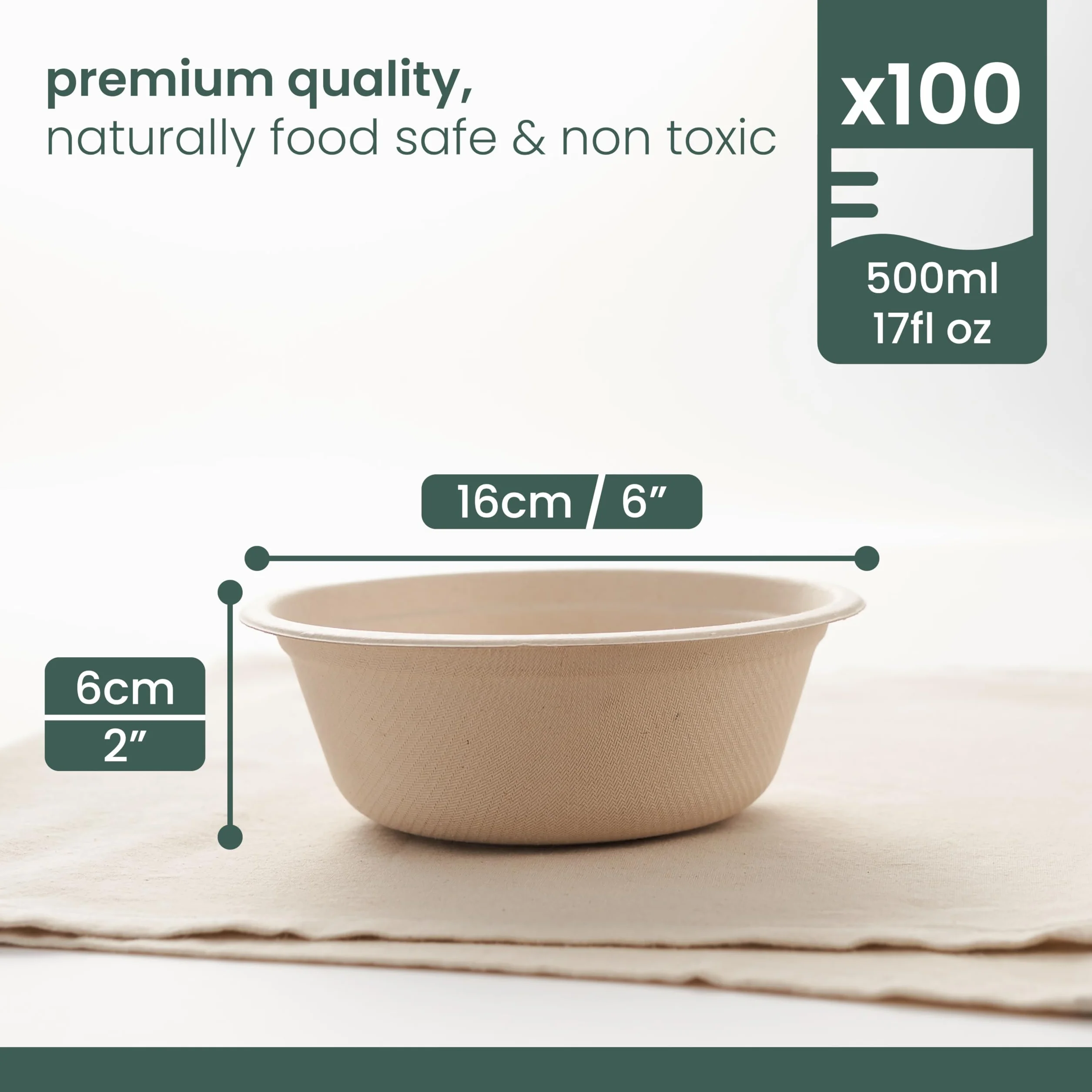 HAAGO 96 Cukier Trzcinowy Bagasse Kręgle 500ml Ekologiczny Kompostowalny