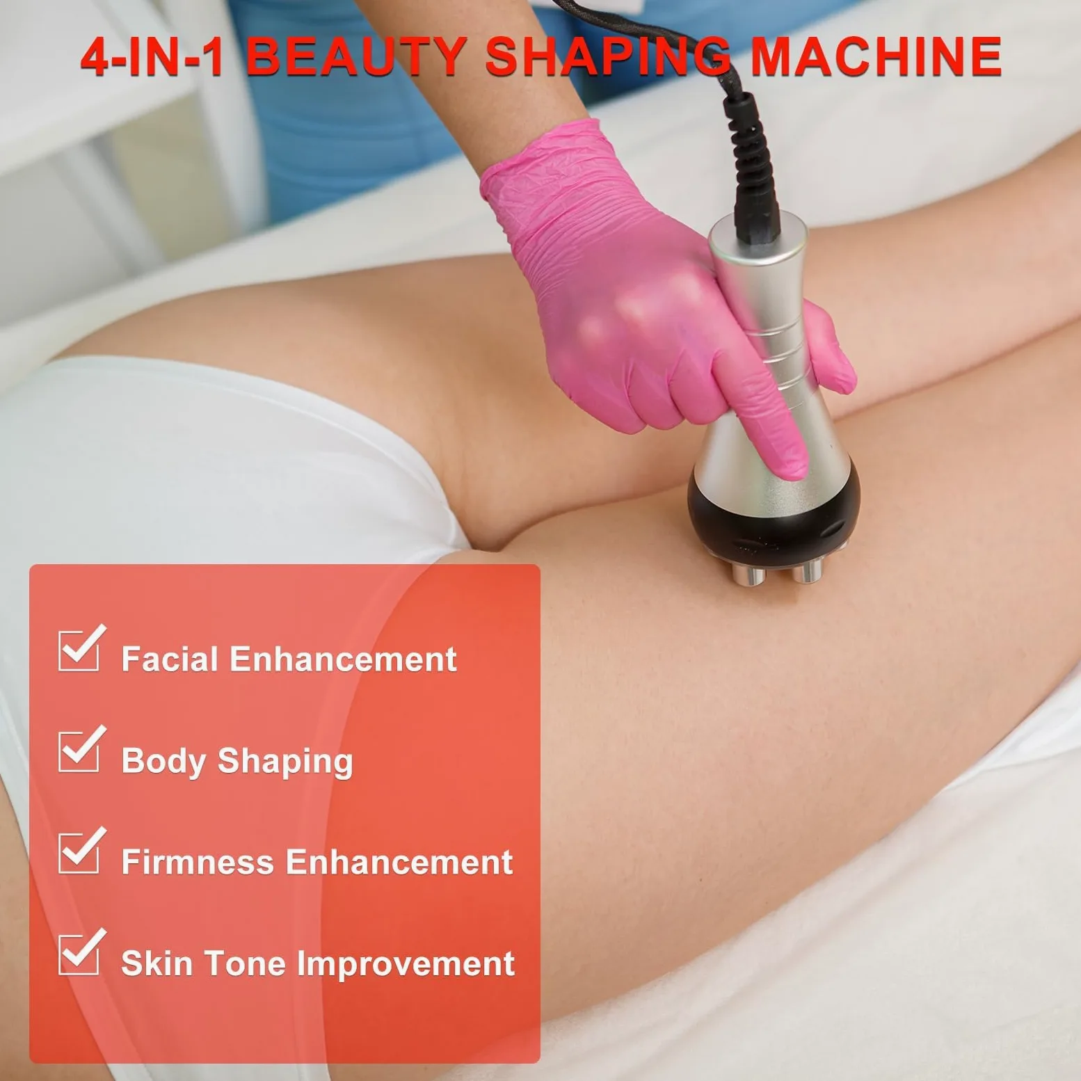 Body Shaper Beauty Machine - 4 w 1 RF kawitacja próżniowa wielobiegunowe urządzenie do pielęgnacji skóry, domowy masażer do ramion, talii i brzucha